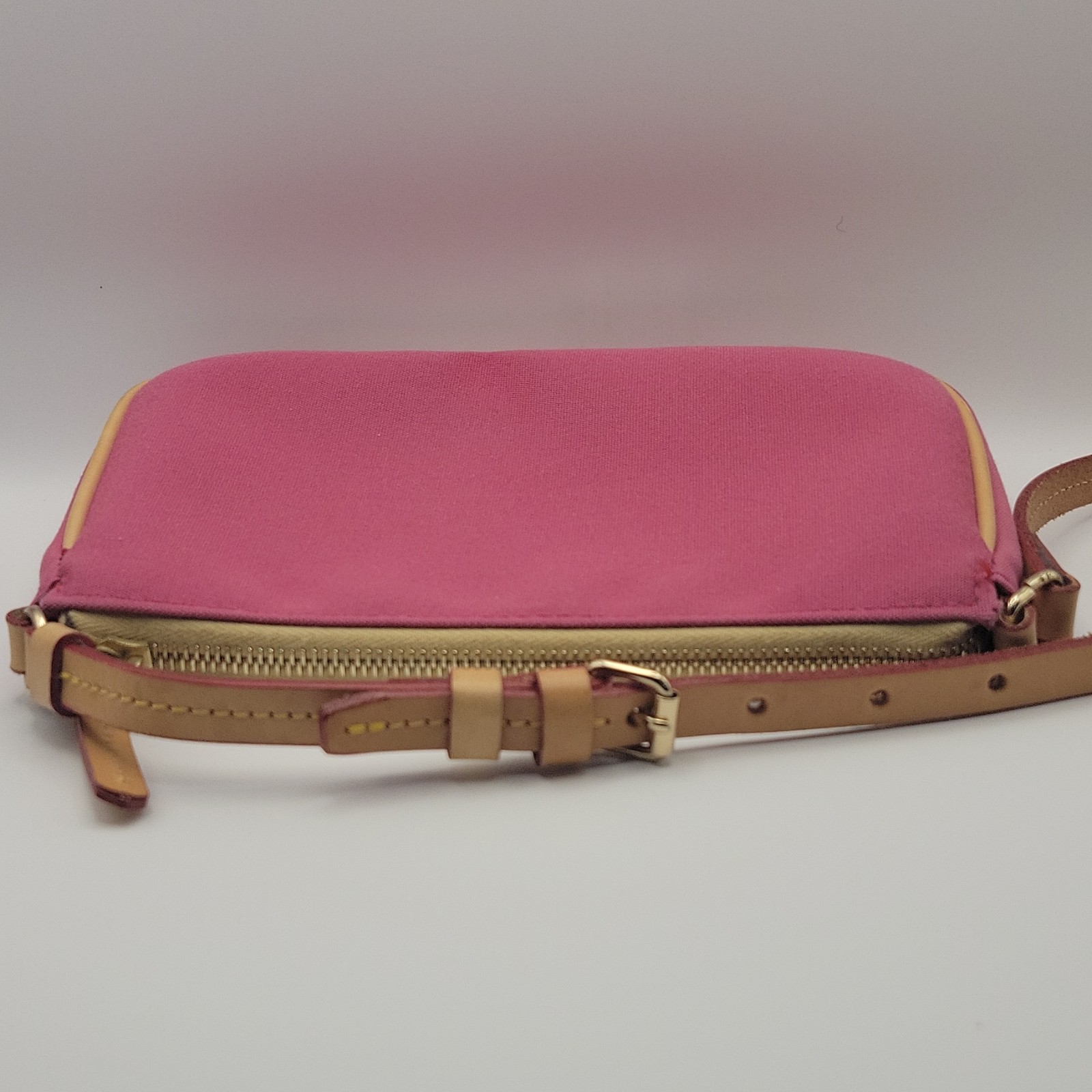 Dooney & Bourke Pink Solid Crossbody Zip Adjustable Strap Gold Hardware