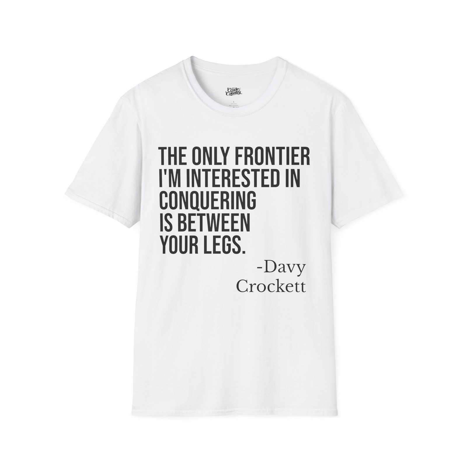 Funny Davy Crockett T Shirt Dirty Humor Meme Graphic White Tee