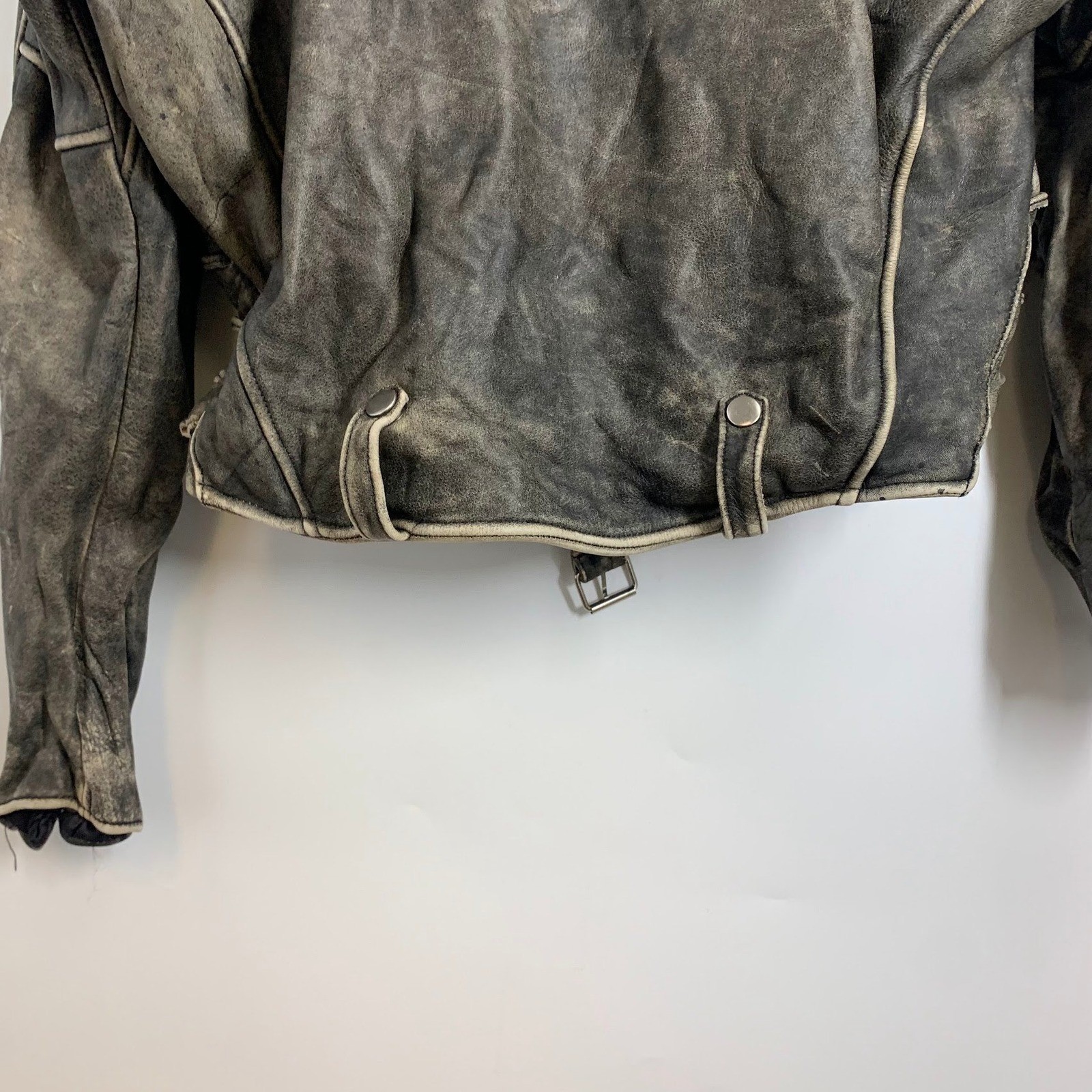 Vintage M.Julian Distressed Leather Motorcycle Jacket Moto Biker Style Size L