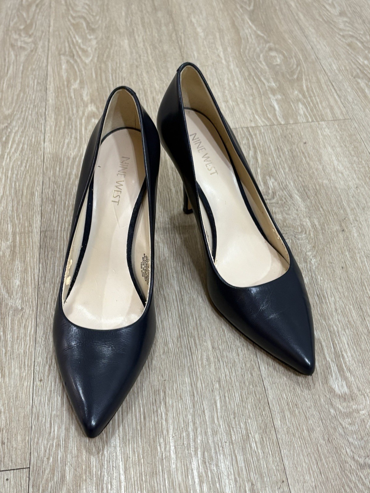 Nine West Navy Leather Pumps Size 8.5