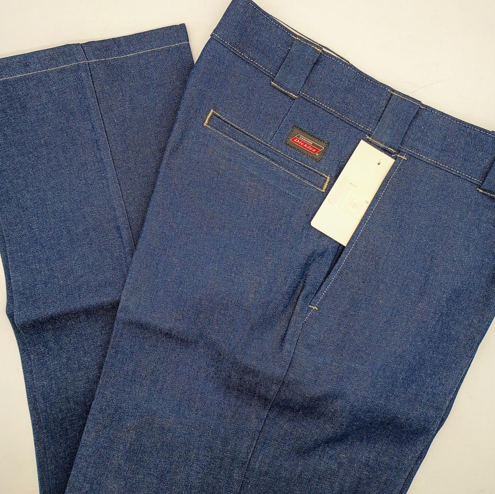 Dickies Men’s Original 874 Blue Denim Work Pants Jeans, 38W x 30L