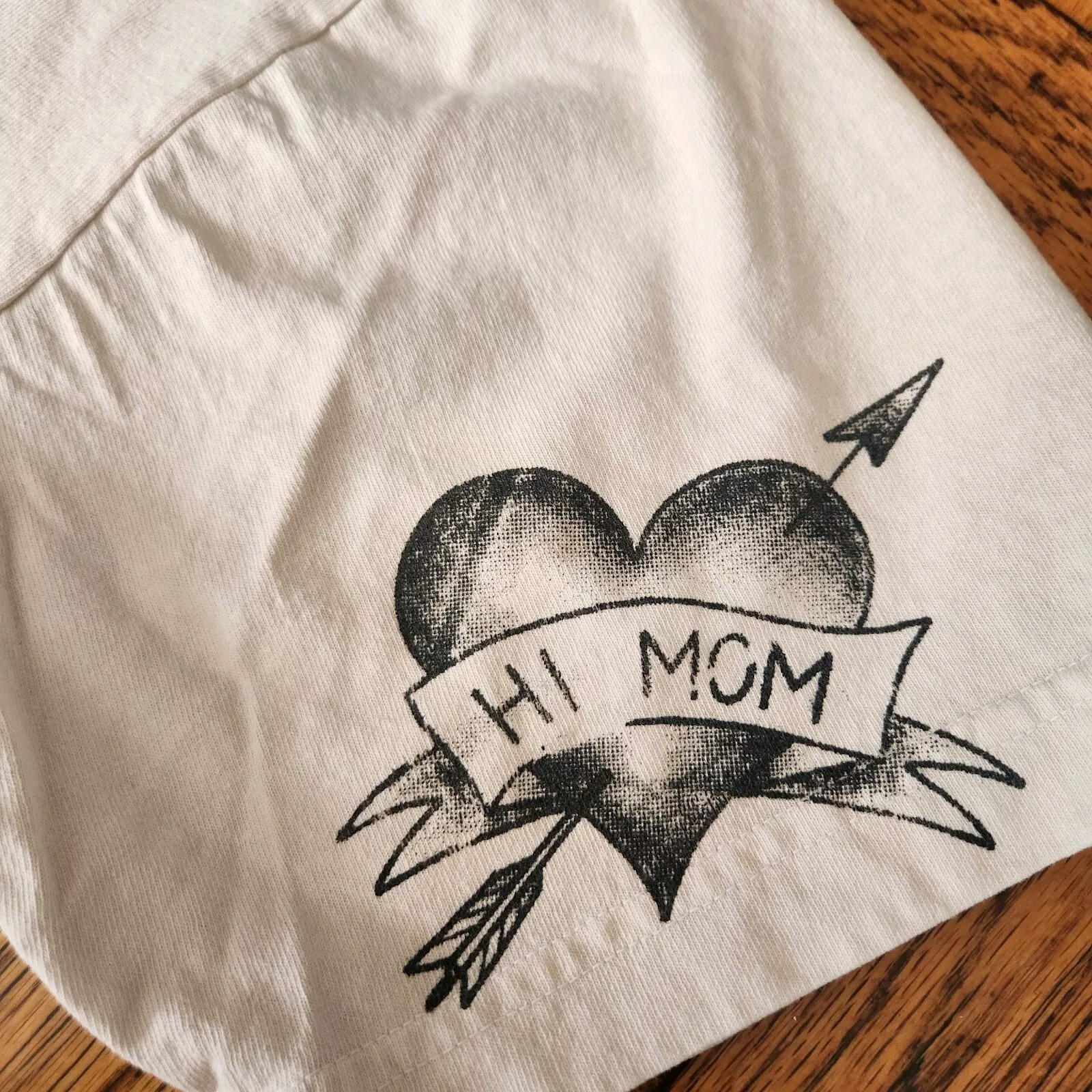 Teddy Fresh Vintage Tattoo Tee T-shirt Size S Women’s Men’s Cream Black Unisex