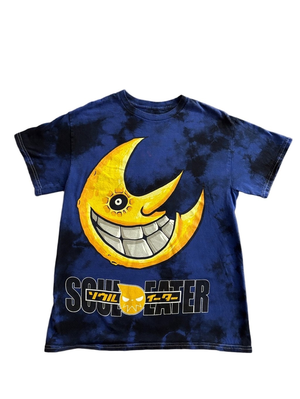 Soul Eater Moon Tie Dye Anime Graphic Tee Blue Crunchyroll Small