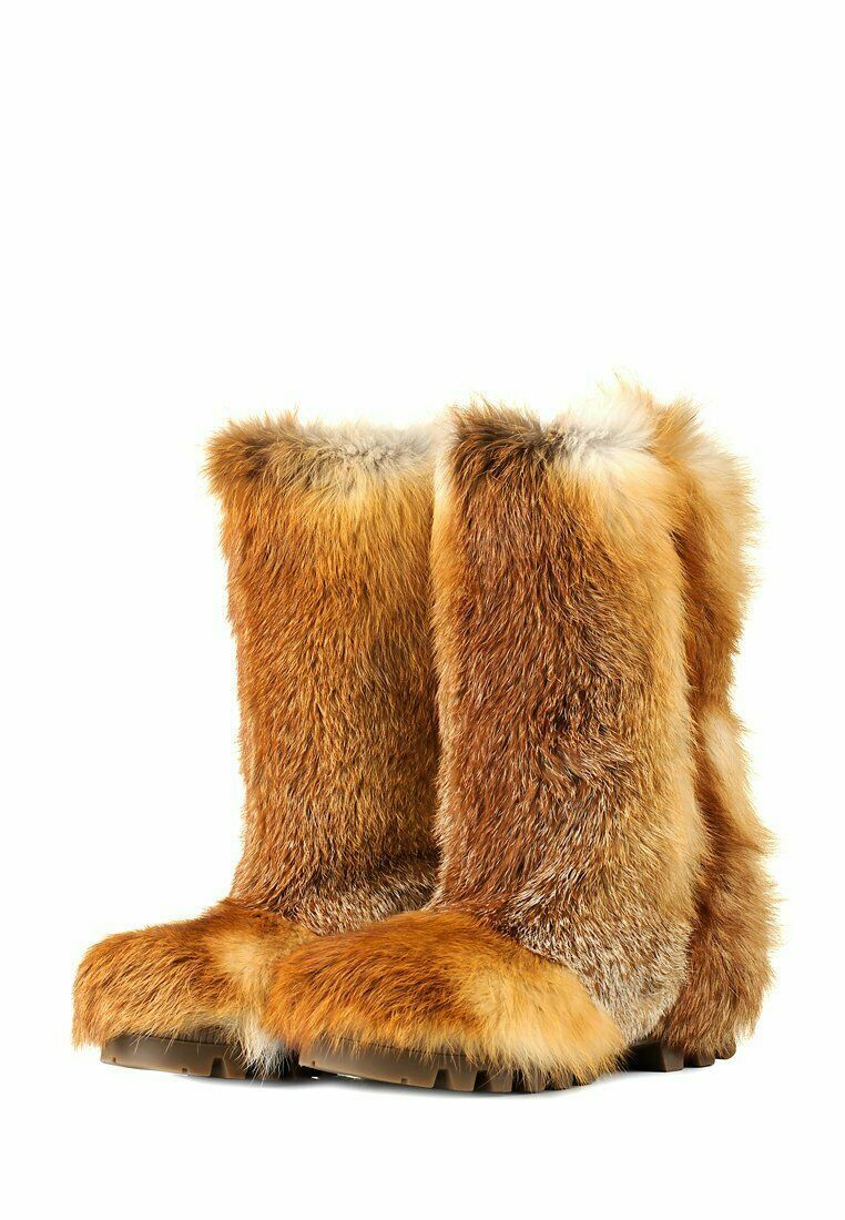 Fox Fur Boots for Men, Winter Snow Boots, Big Sizes, Moutons Mens furry shoes
