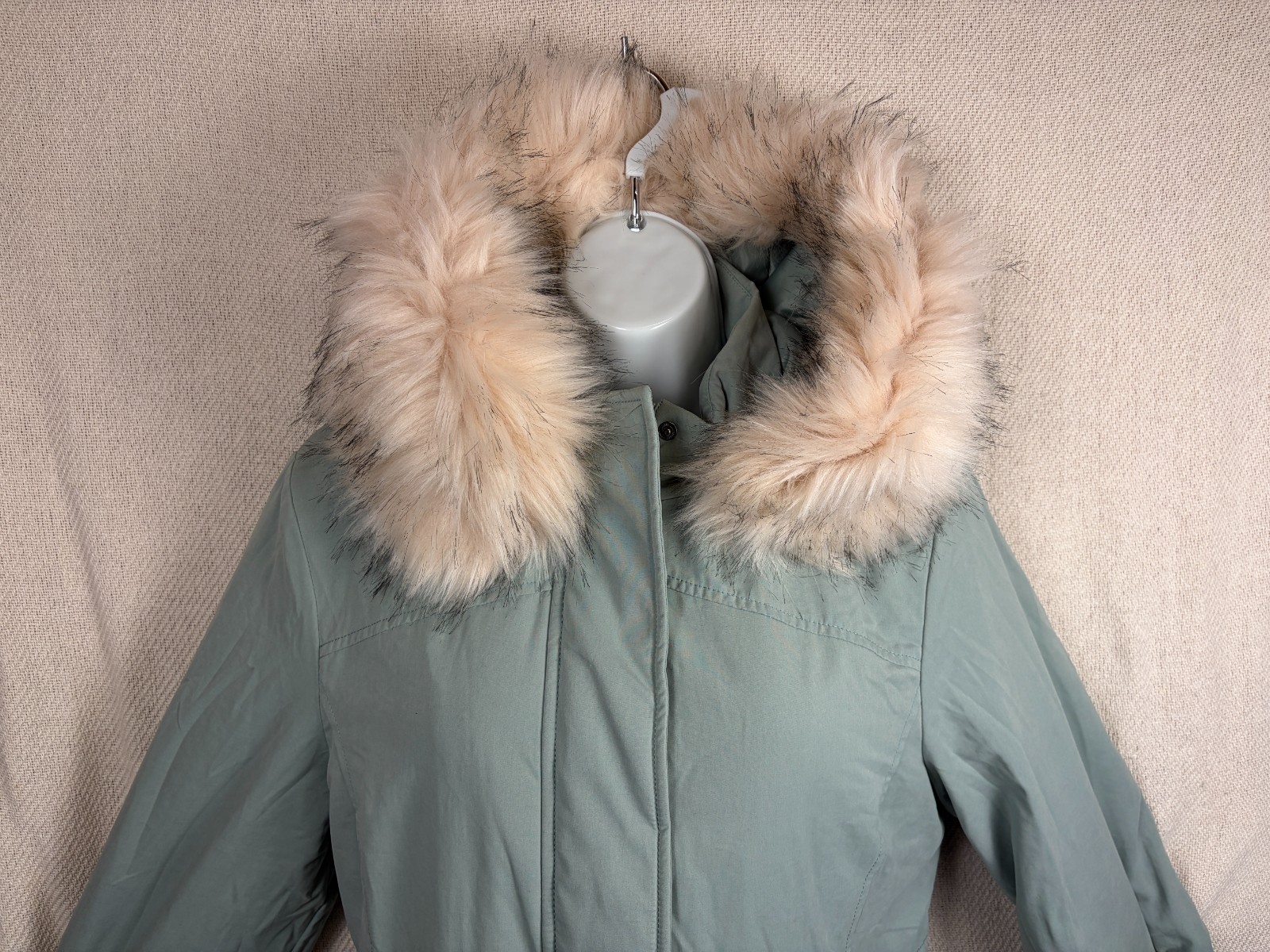 CLEARANCE Together Womens Parka Coat Jacket Size 12 Grey Hooded Faux Fur Trim
