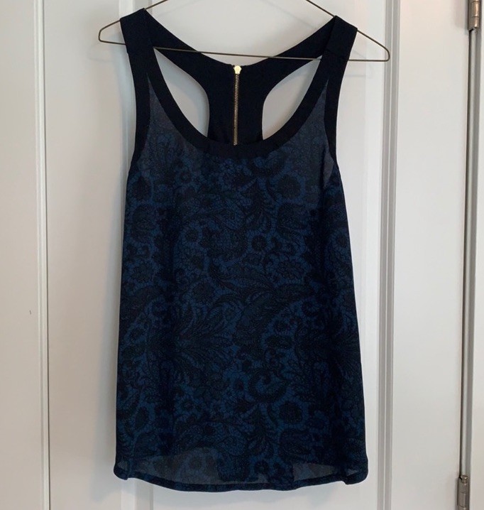 Express Women’s Black & Blue Racerback Tank Size Small