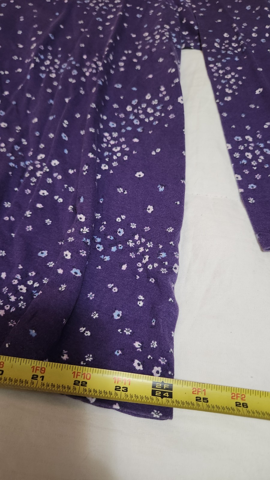 ​Croft & Barrow 3X Womens Purple Floral Ditsy Print Long Sleeve Tee Shirt Plus