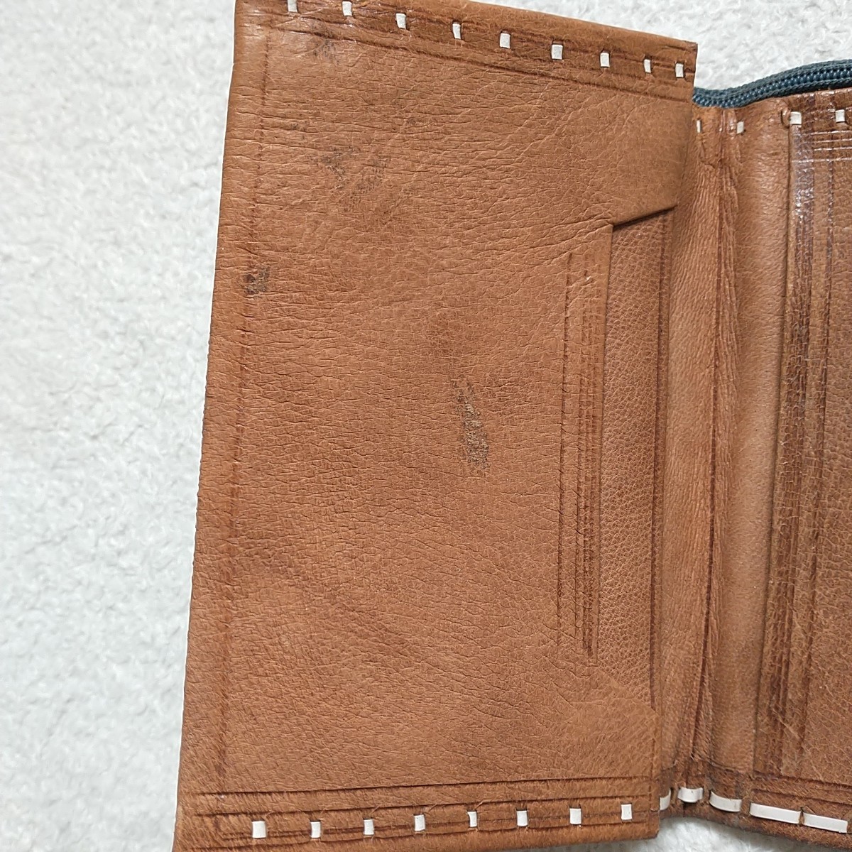 New Artisan Made in Morocco Leather Clutch Bag Wallet Brown Snap Button Ethnic