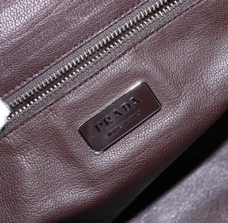 PRADA Hand Bag Leather Red Silver Auth gh740