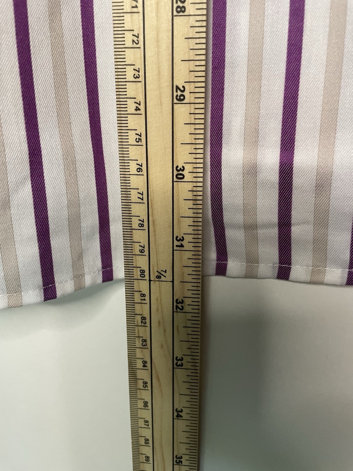 Olymp Luxor Dress Shirt Mens M 39 purple Stripe slim Line Non Iron Twill LS