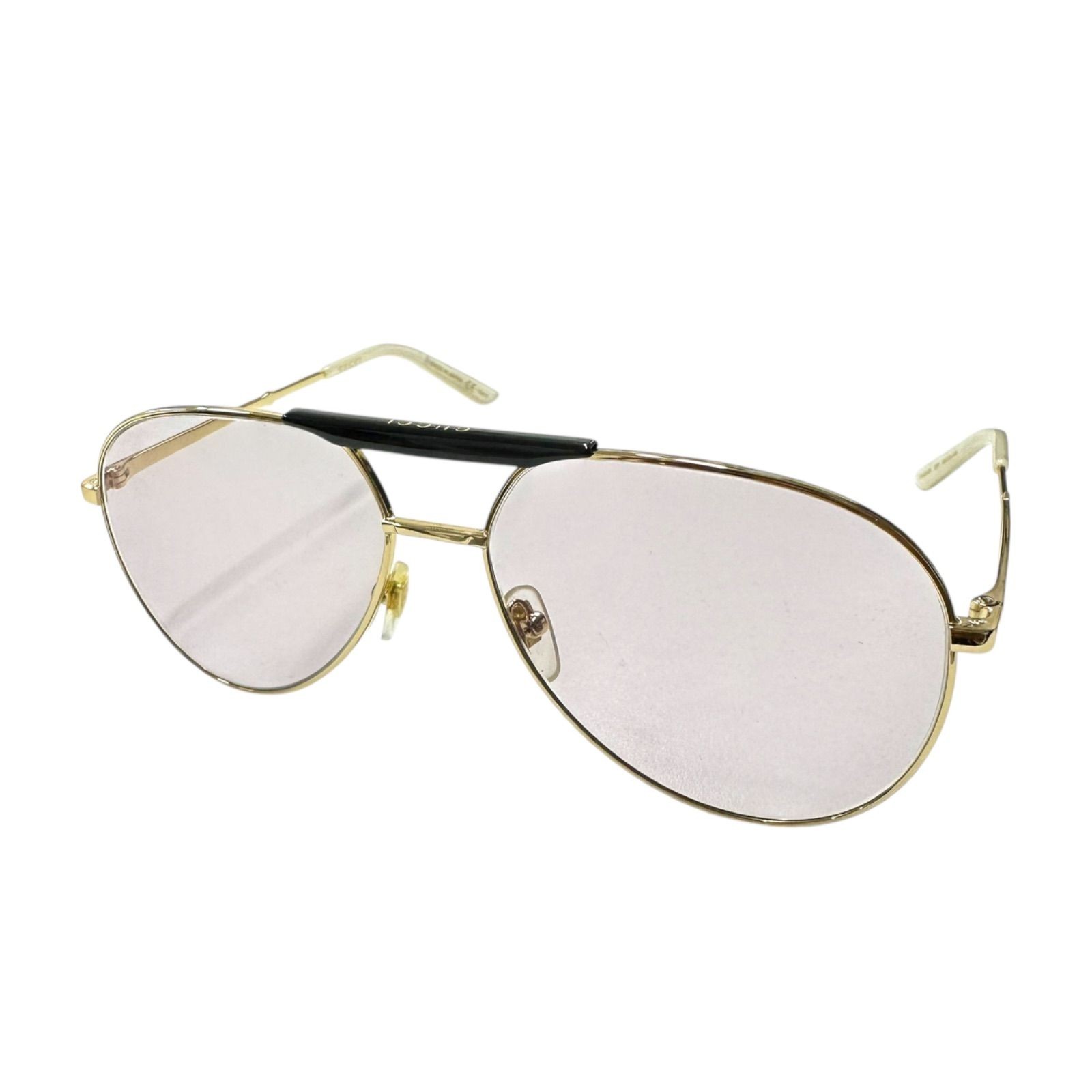 Gucci GG0242S Aviator Sunglasses Men Black Frame Used with Case & Bag