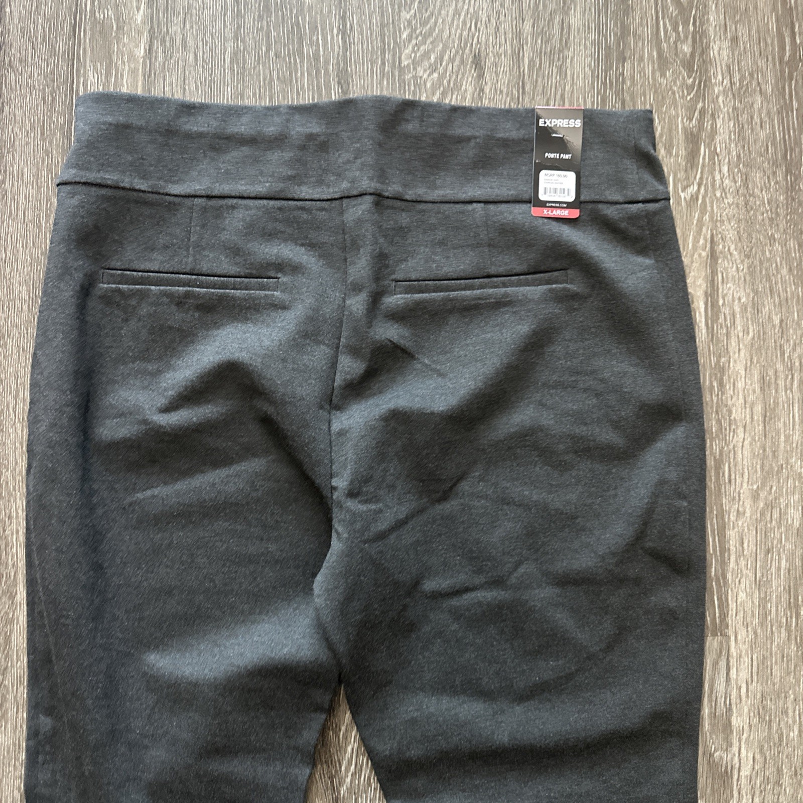 Express Ponte Pants Womens XL Gray Pull On Stretch Skinny Leg Ankle Work Career
