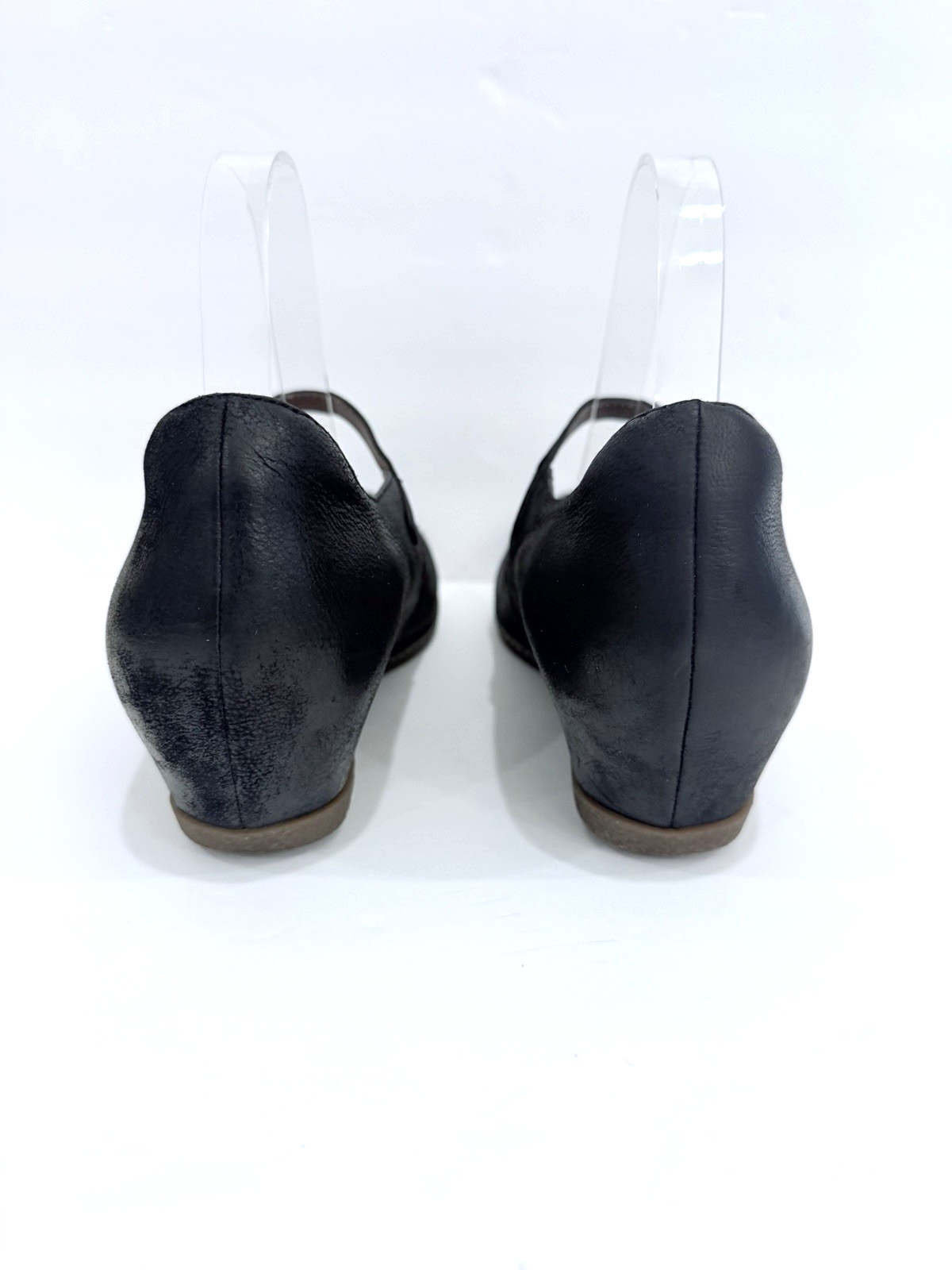 Dansko Womens Loralie Leather Round Toe Ankle Strap Mary Jane Black Wedge 39/8.5