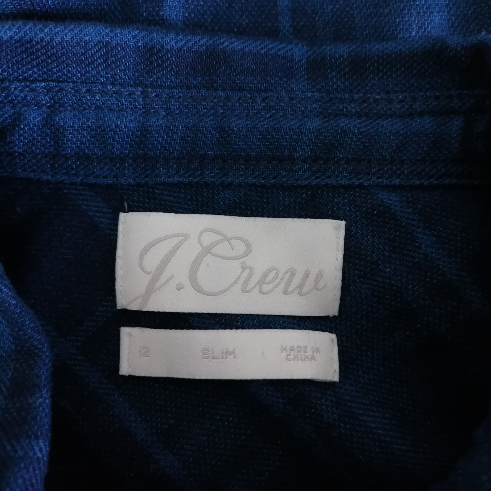 J.Crew Womens Blue Collared Flap Pocket Plaid Slim Button Up Shirt Size 2