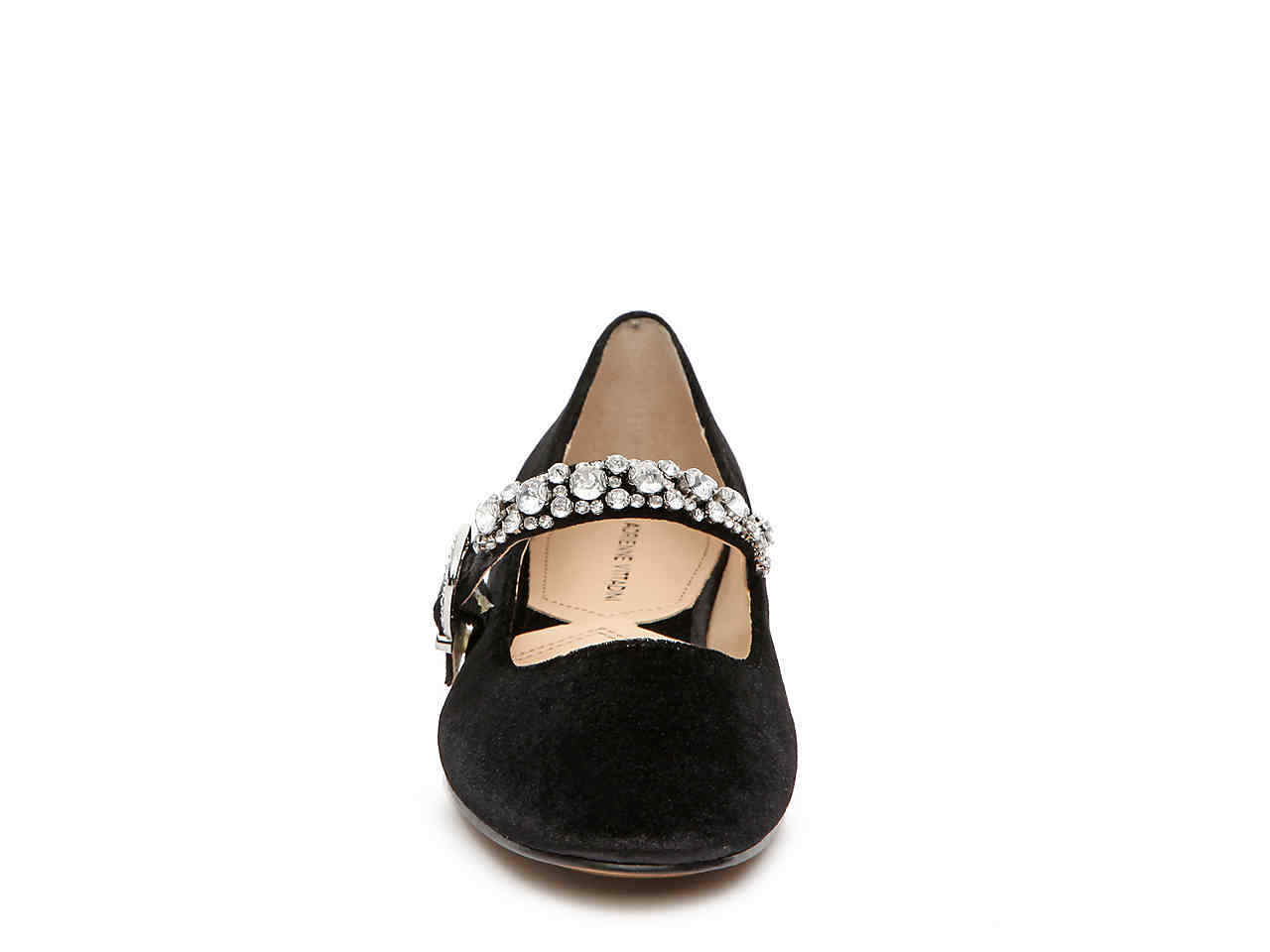 ADRIENNE VITTADINI Aronni Mary Jane Flat Black, Size 6.5 M