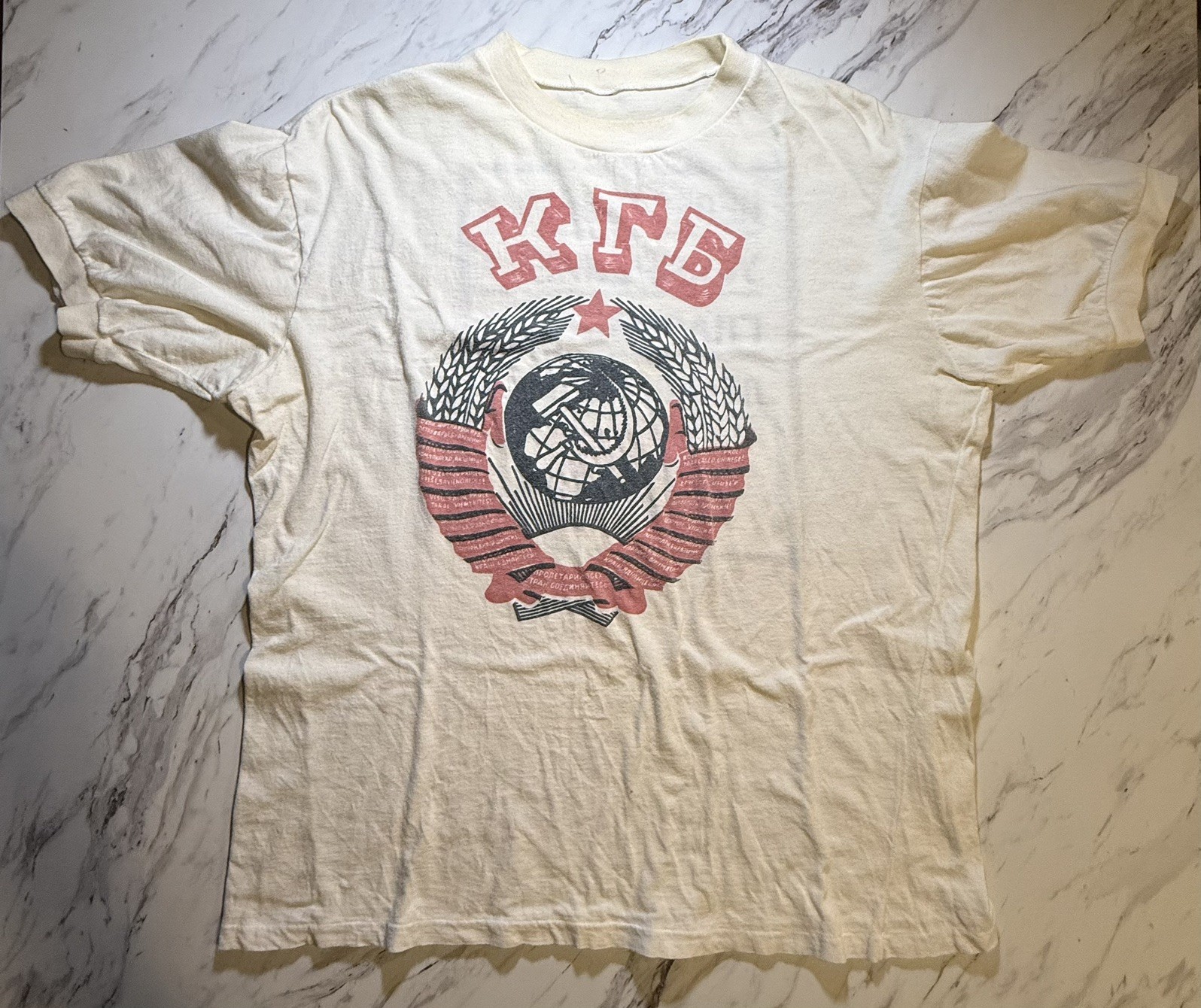 Mega Rare Vintage 80s CCCP Soviet Union USSR KGB Single Stitch T-Shirt