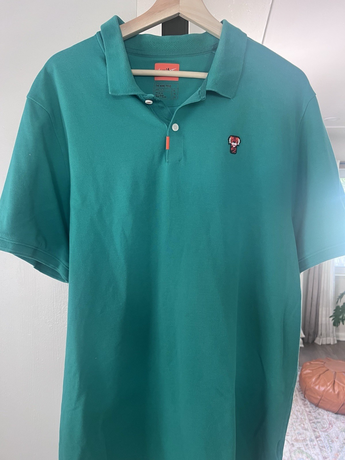 Nike Dri Fit Mens Sz XL Golf Green Polo Shirt Tiger Woods Frank The Tiger