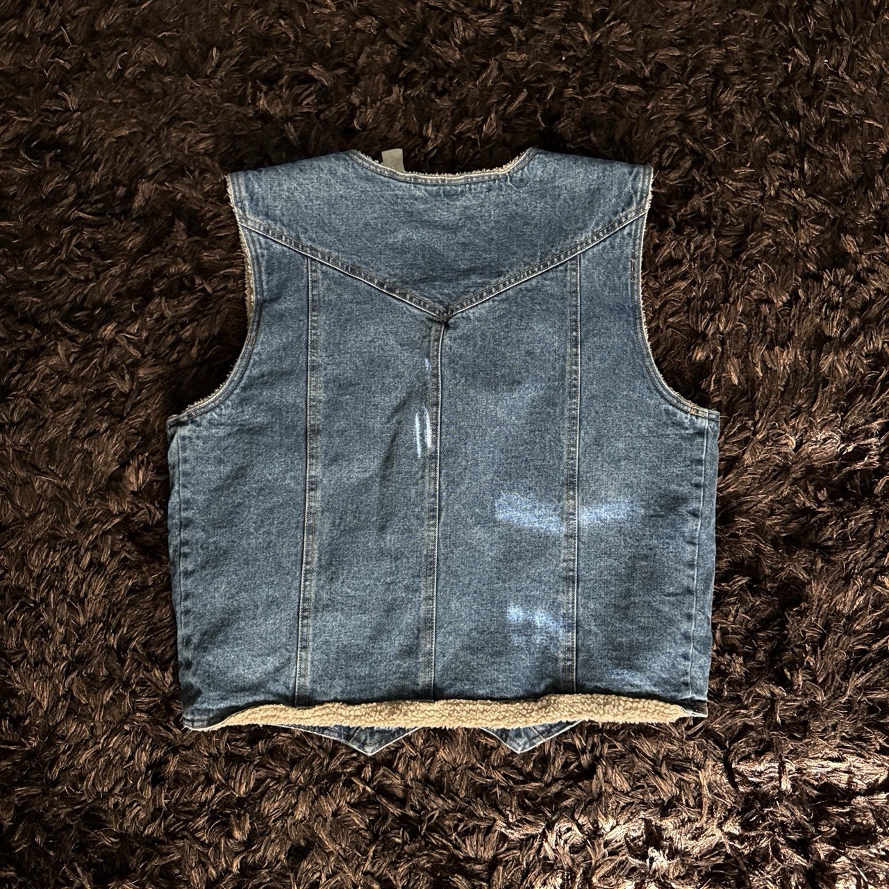 Vintage ELY Outerwear Blanked Linked Denim Vest Size XXL