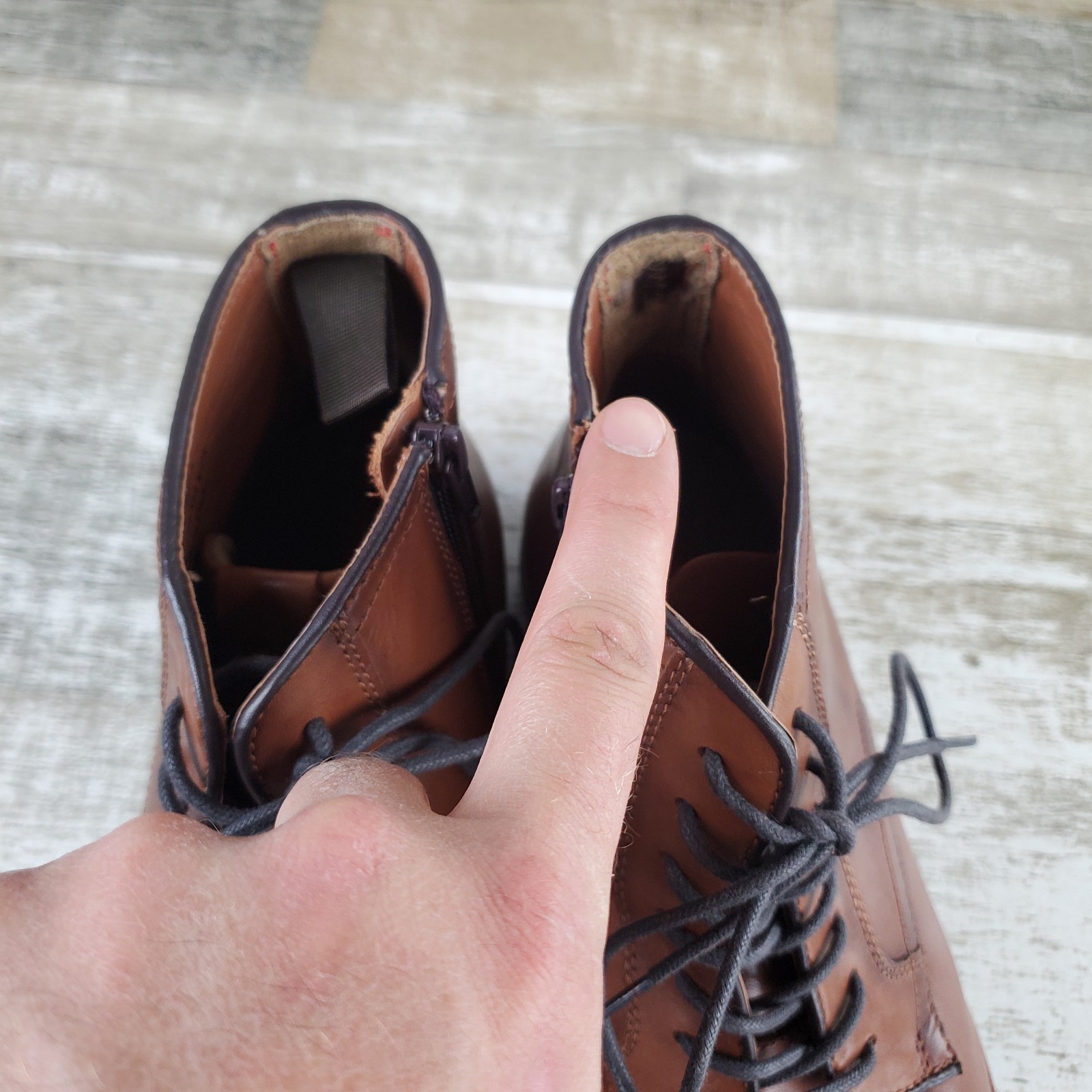 Johnston & Murphy XC+ Durham Mens Boot Sz 11.5 M Cognac Grain Leather *read*