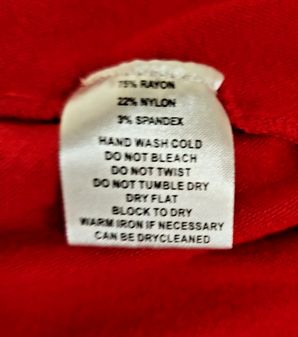 Windridge Red Rayon Nylon Spandex Knit Surplus Knot Top Bracelet Sleeve Sz LG