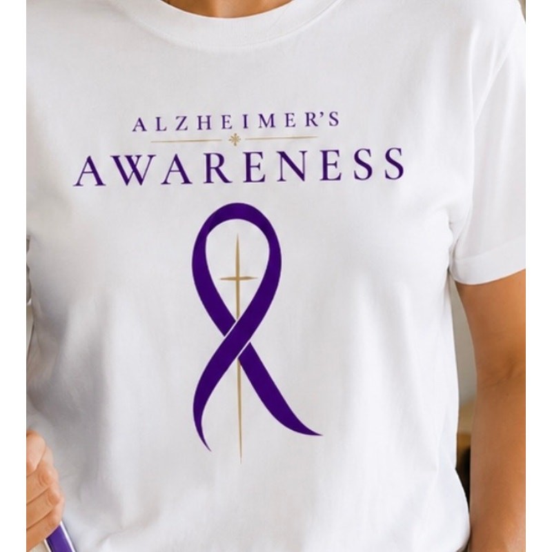 Alzheimer’s Awareness T-Shirt Resilience Faith Loved Purple Ribbon Unisex