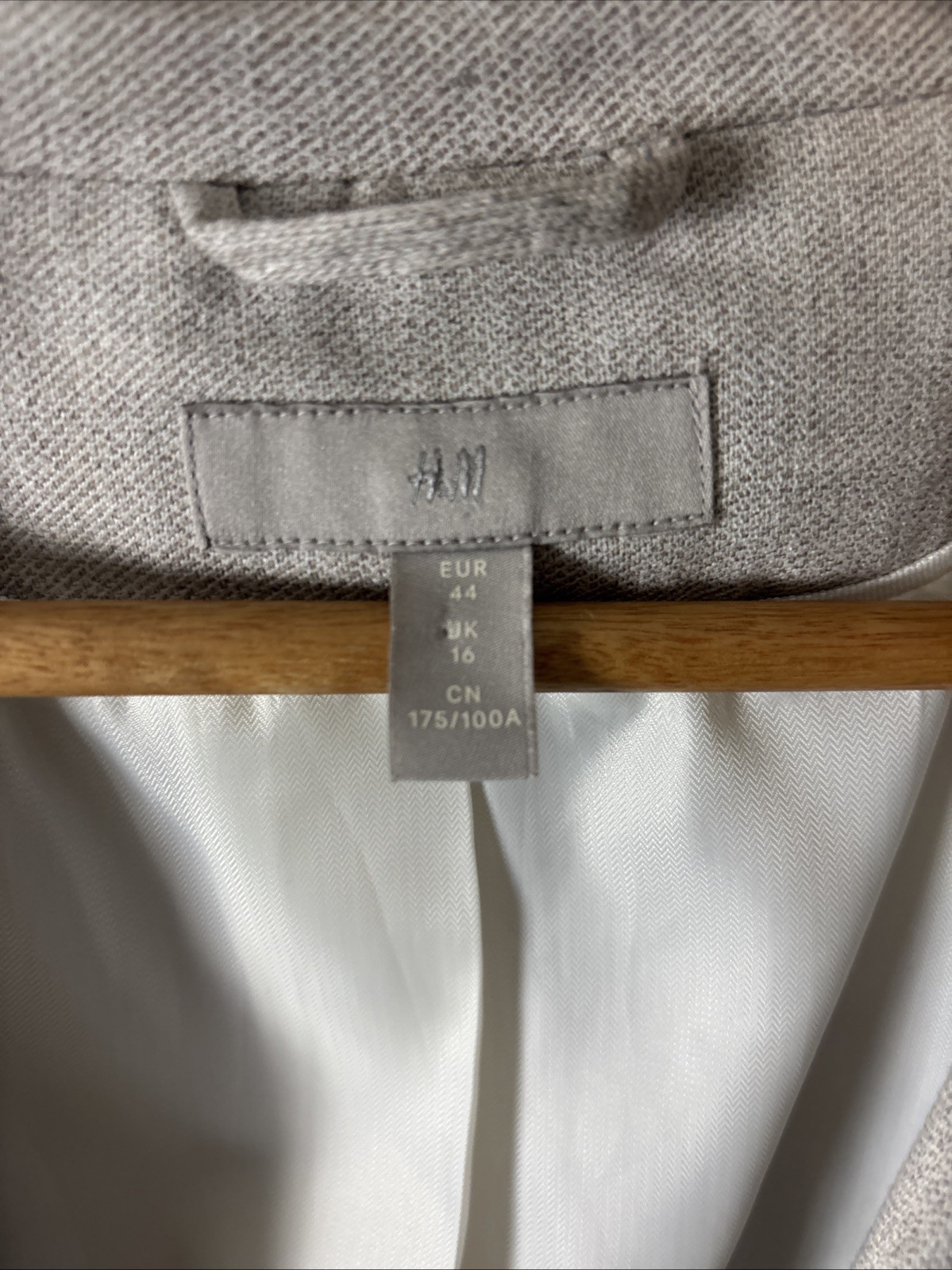 H&M Beige Fitted Jacket Size UK 16