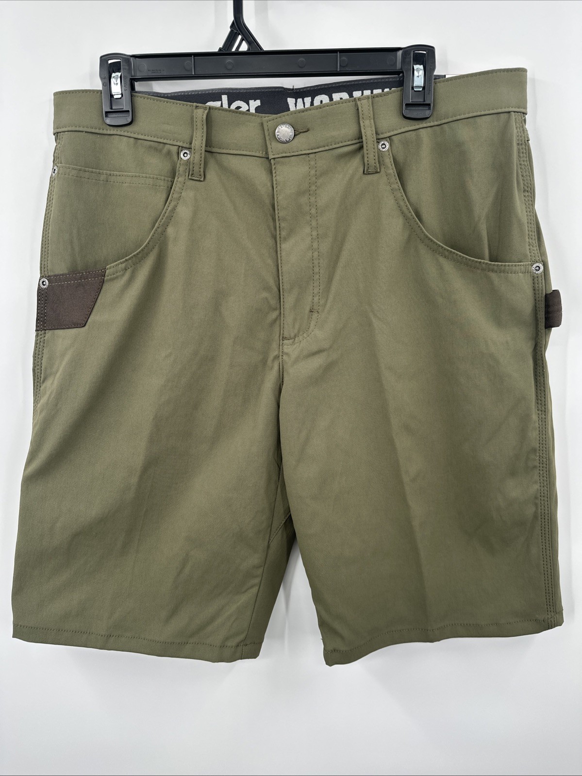 Wrangler Workwear Performance Utility Shorts Mens Green Work Comfort Flex
