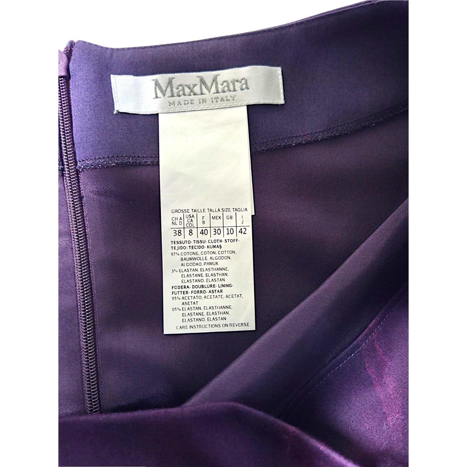 Max Mara Purple Magenta Floral Ruched Sheath Dress Made in Italy Size 8