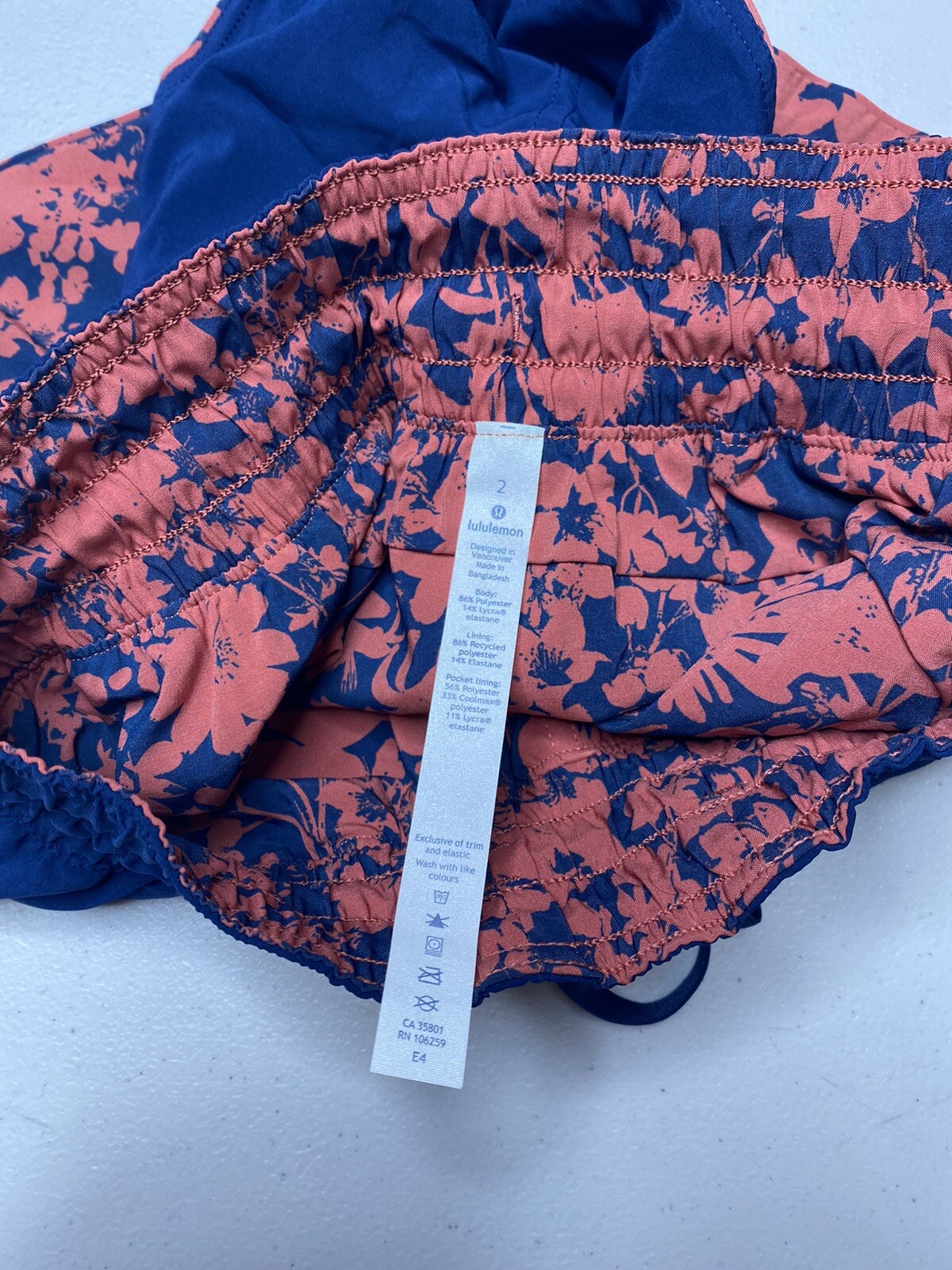 NWOT Lululemon Choose A Side Short Efflorescent Dark Canyon Onyx Blue | SIZE 2