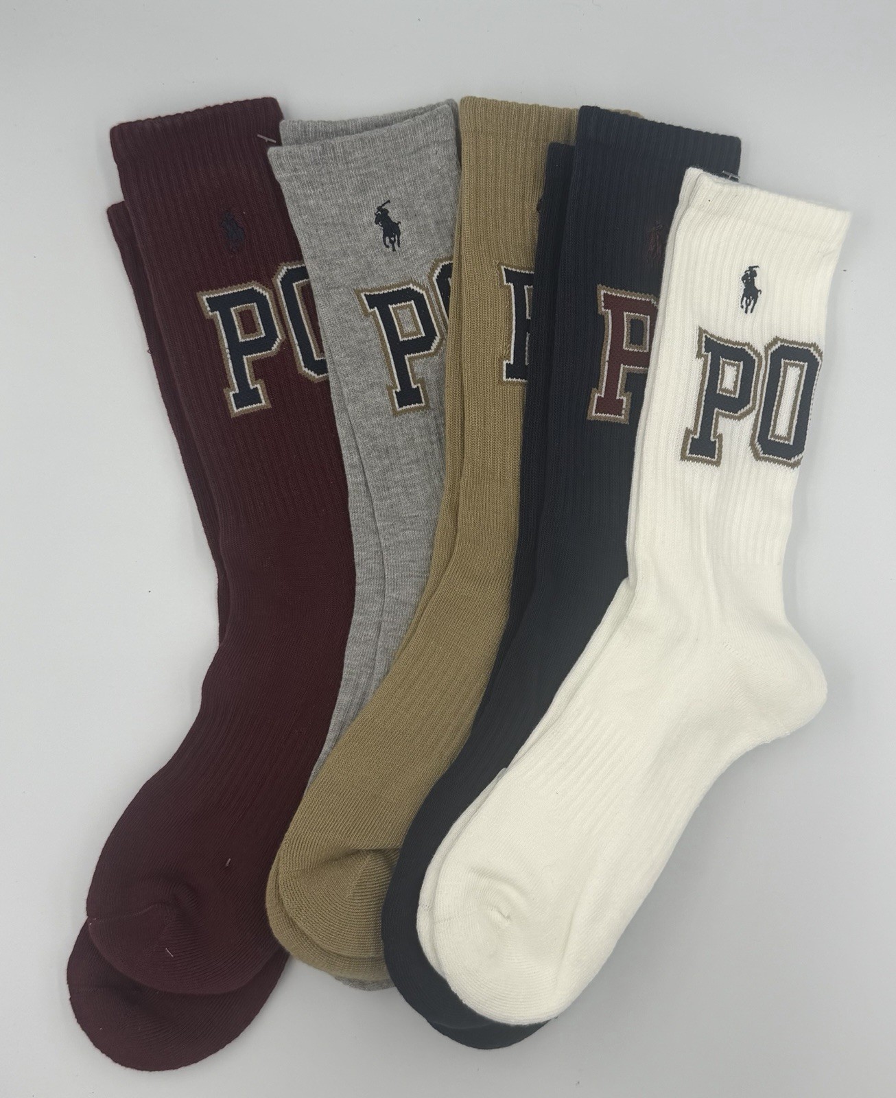 Polo Ralph Lauren Socks Large Polo 5 Pack Size 7-12 New