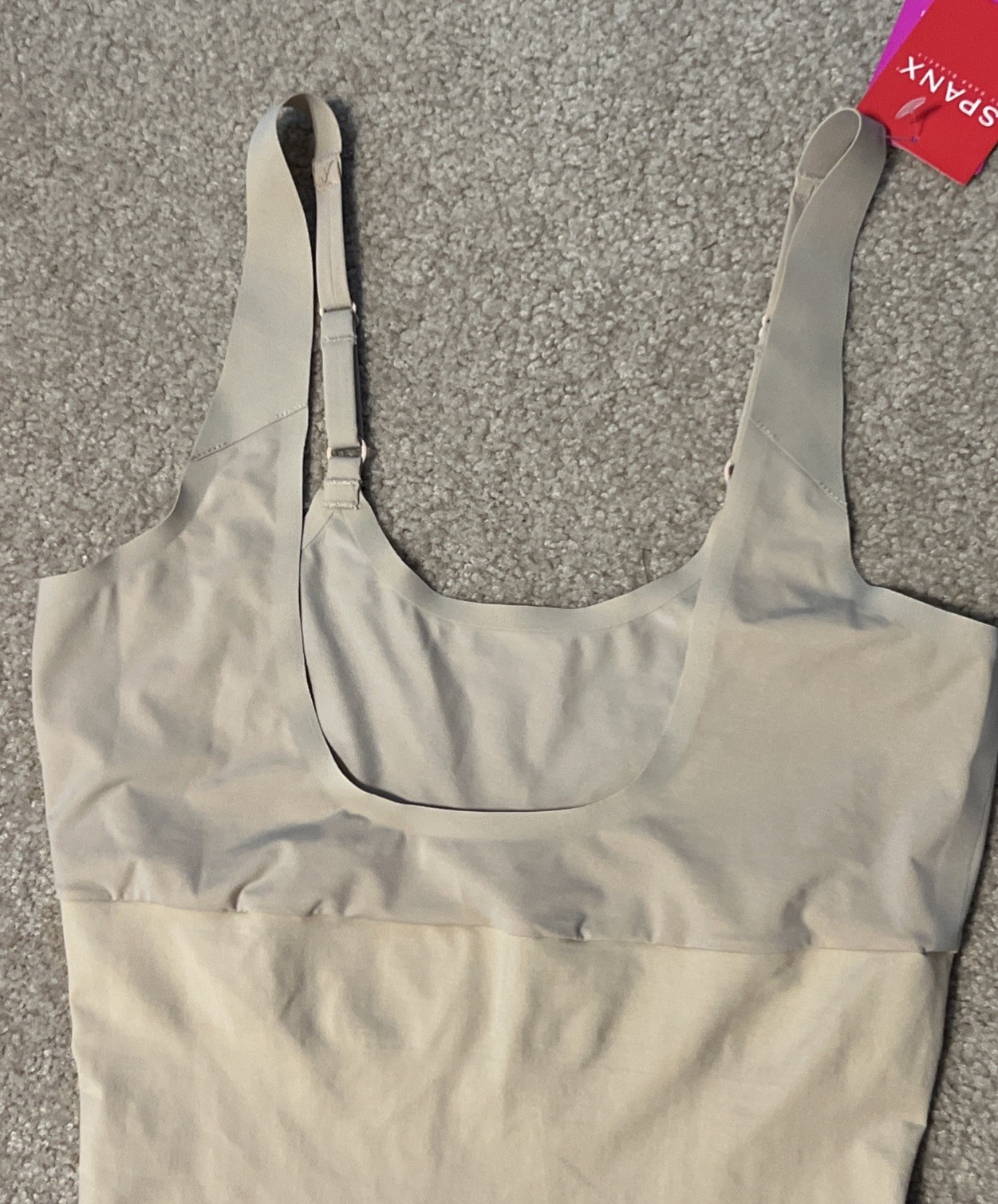 Spanx Large NWT Shape My Day Open Bust Super Control “Natural” Full Slip Dress