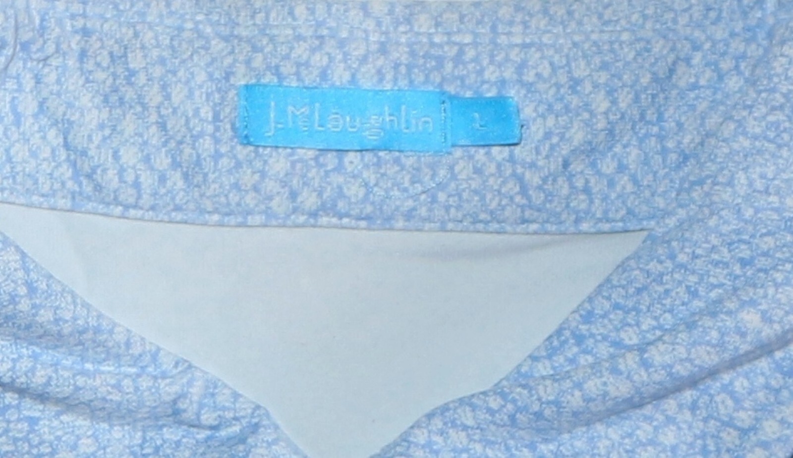 J. MCLAUGHLIN Blue Print Catalina Cloth Blse 42 In Chst 25 In Lng Sz L EXC