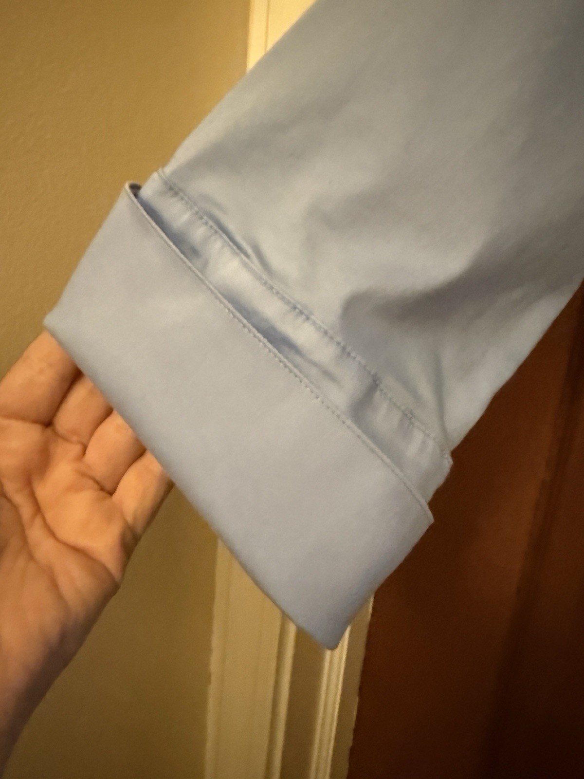 Chico’s Women’s Solid Blue, No Iron, Chic Stretch, 3/4 Sleeve, Size 3