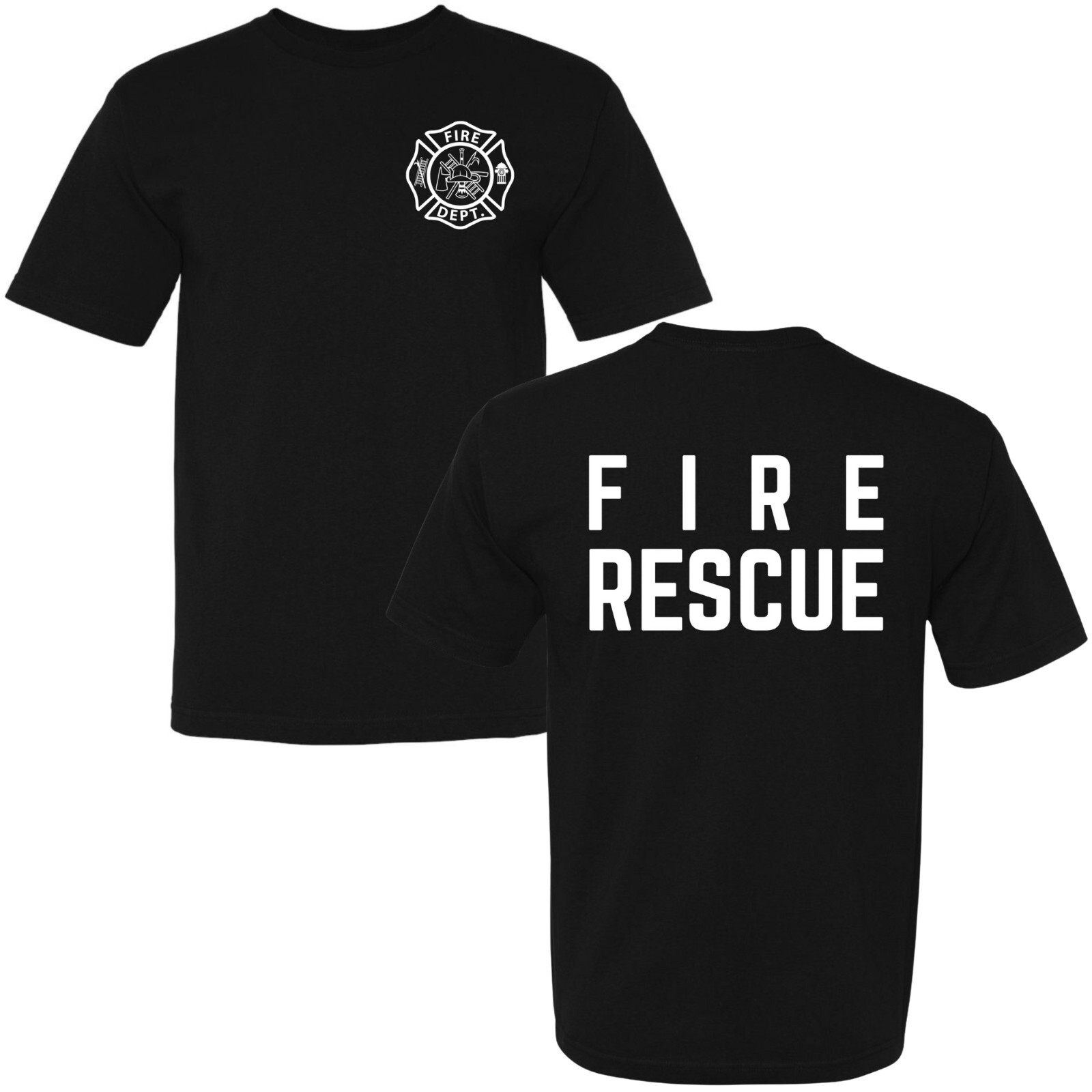 Fire Rescue Double Side Printed T-Shirt | Firefighter Honor First Responder Tees
