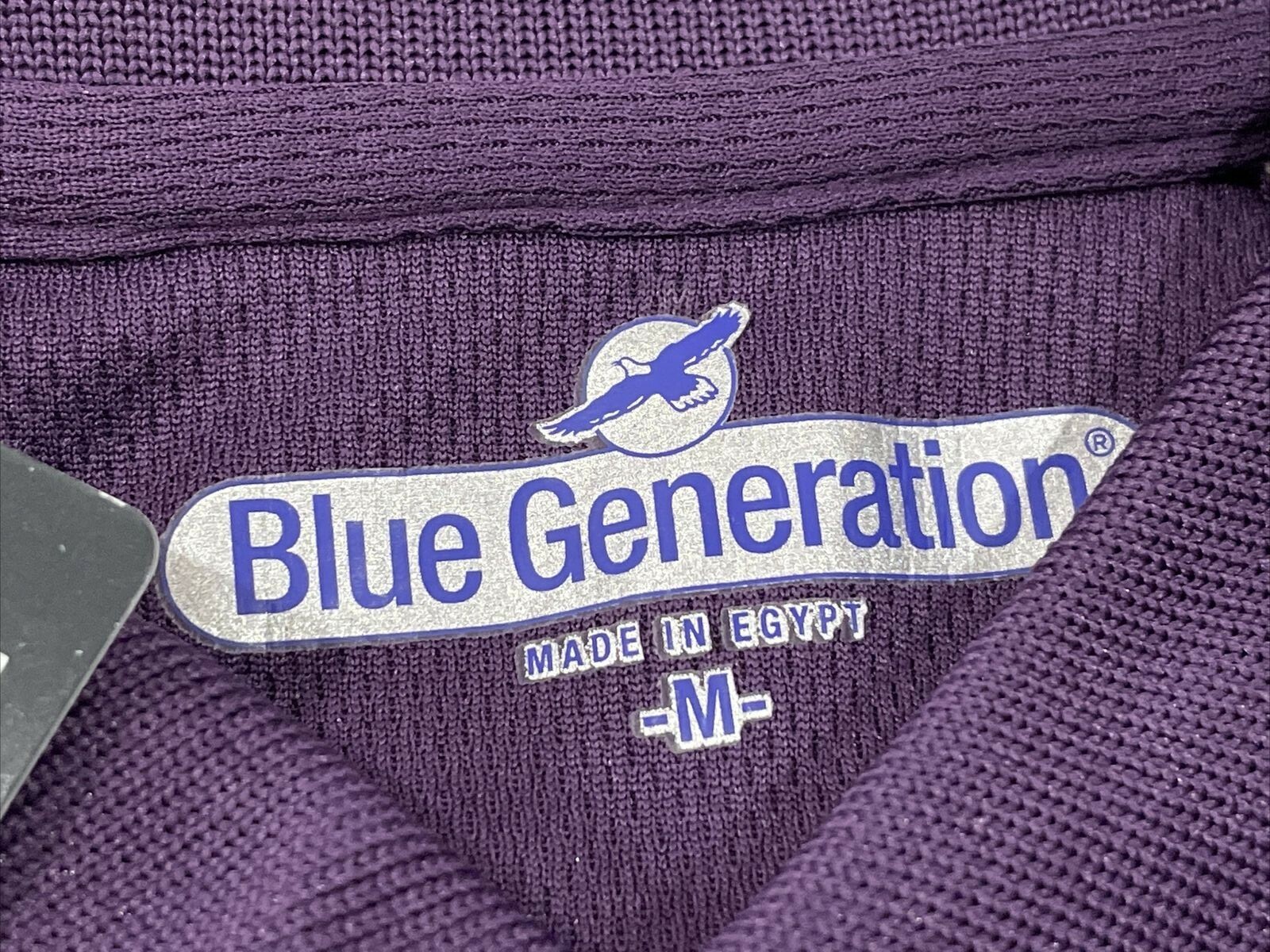 Blue Generation Men BluXDri Moisture Wicking High Polo Shirt Purple Size Medium