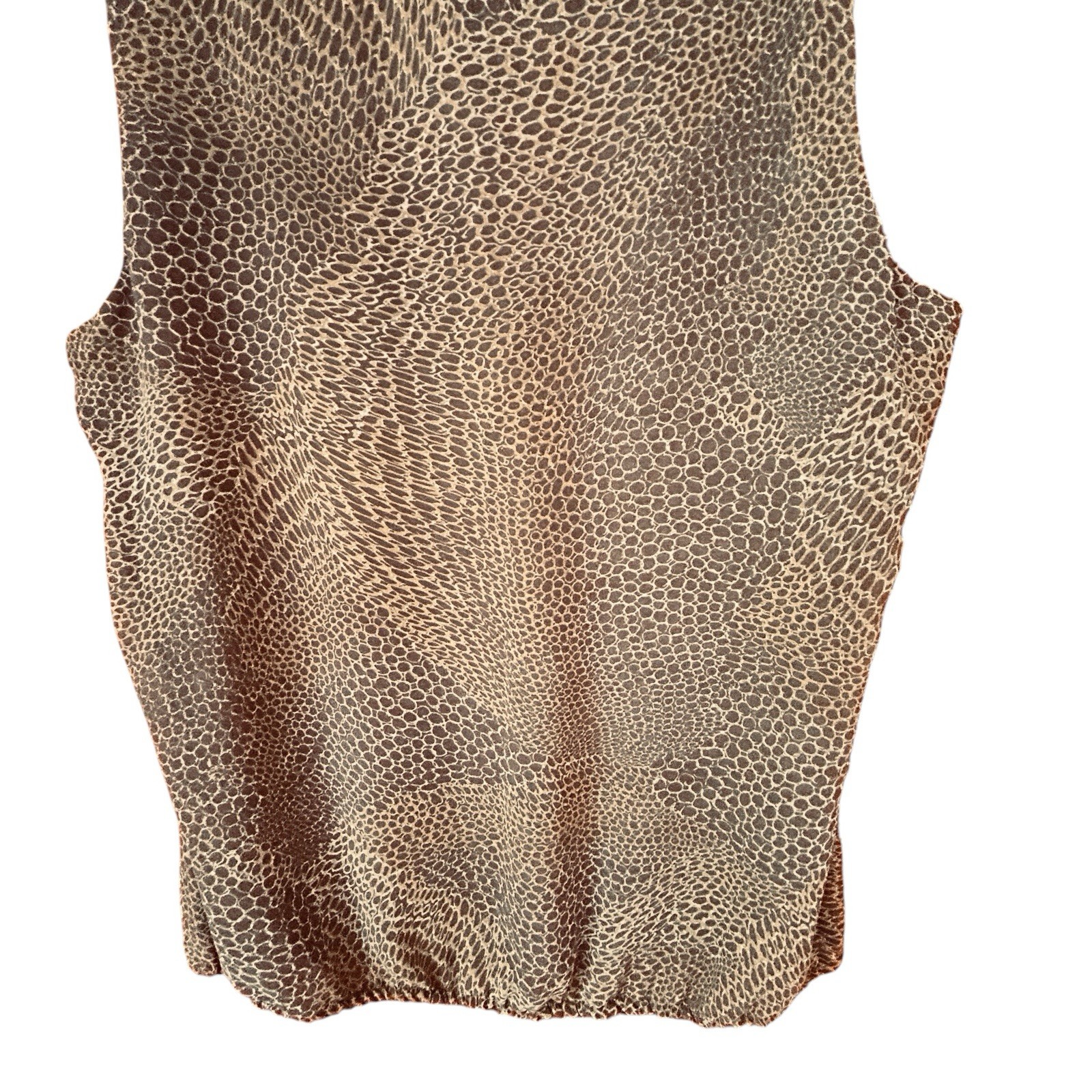 Banana Republic Women’s Sleeveless Blouson Bodice Lined Brown Gold Tank Top XL