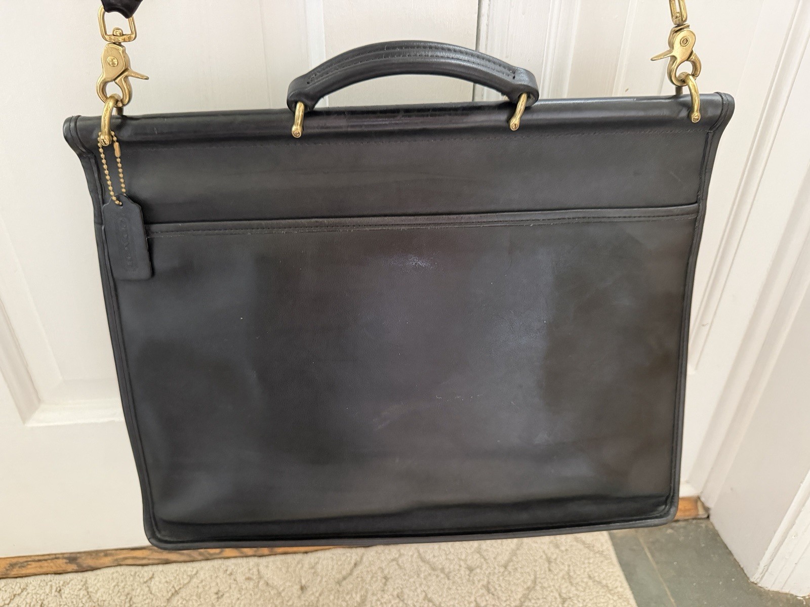 Vintage Coach Black Leather Beekman Briefcase 5266 USA – complete with Strap