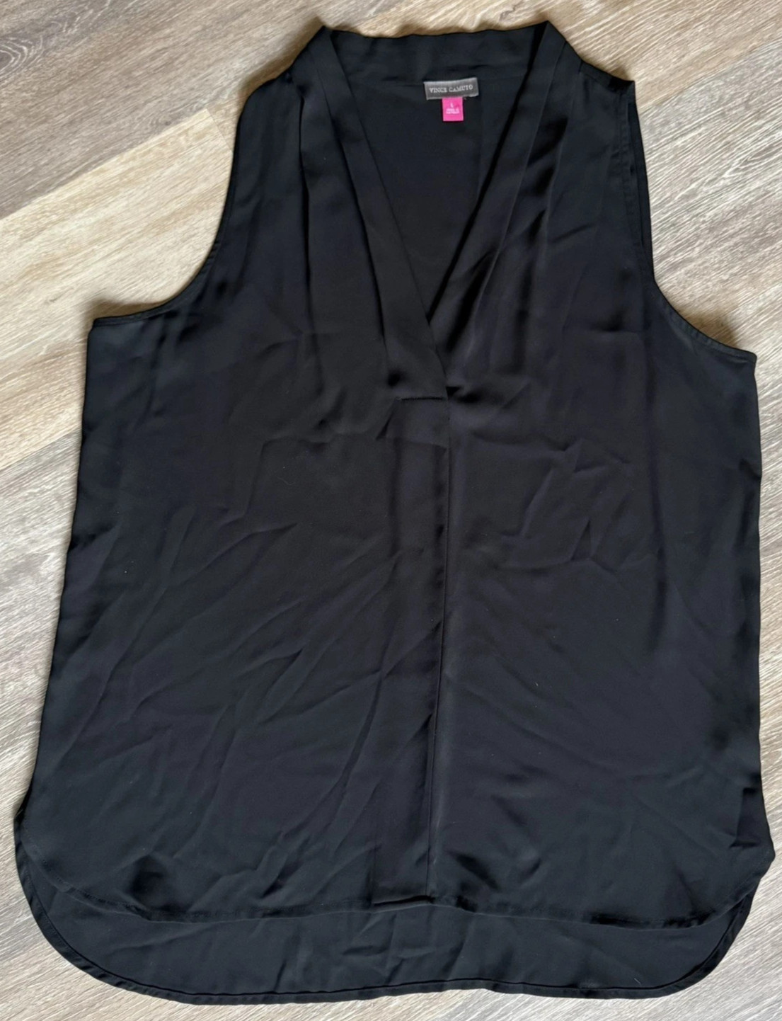 Vince Camuto Sleeveless Flowy Black Sheer Top Size S
