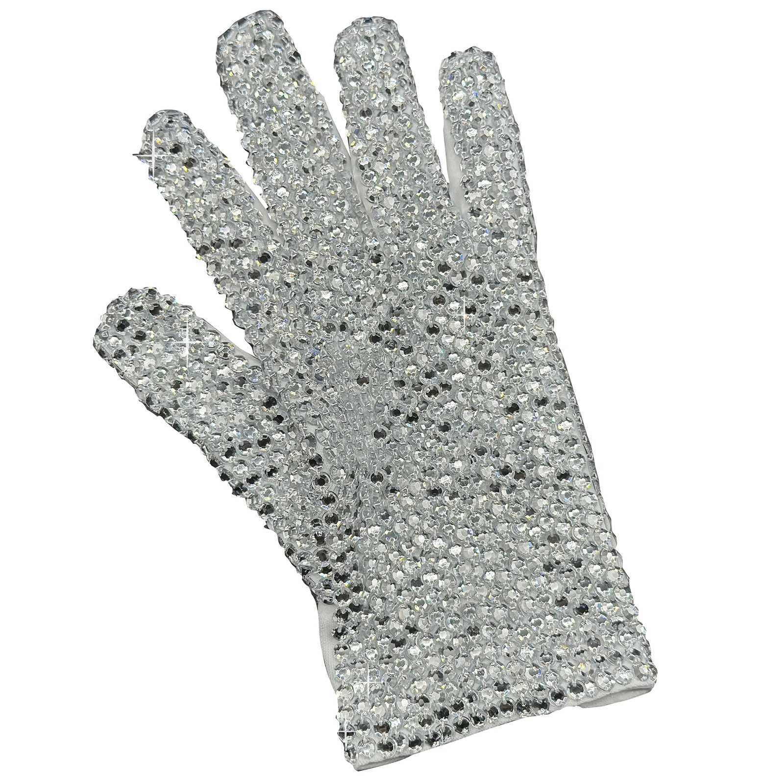 Handmade Glove with Full Crystals Michael Jackson Silver Adults Celebrate Impers