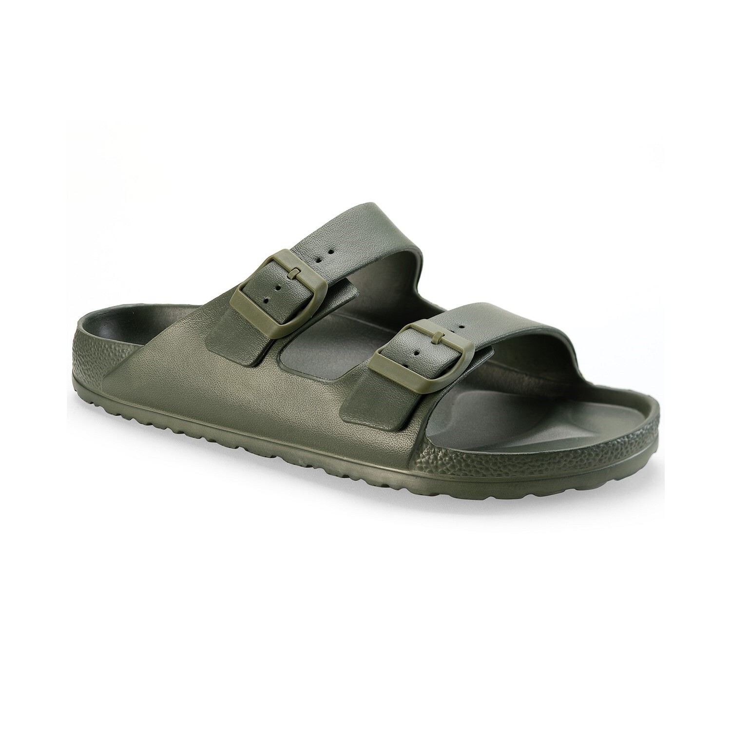 Sun + Stone Men Slip On Double Trap Slide Sandals Jude Synthetic Rubber Pool