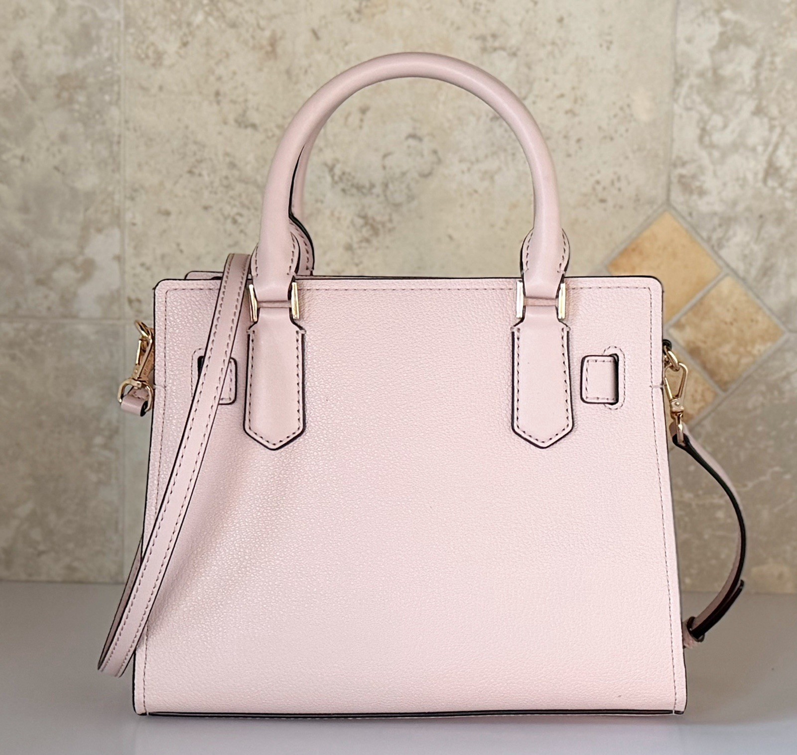 Michael Kors Hamilton Small Satchel Shoulder Crossbody Bag Exotic Pink Multi