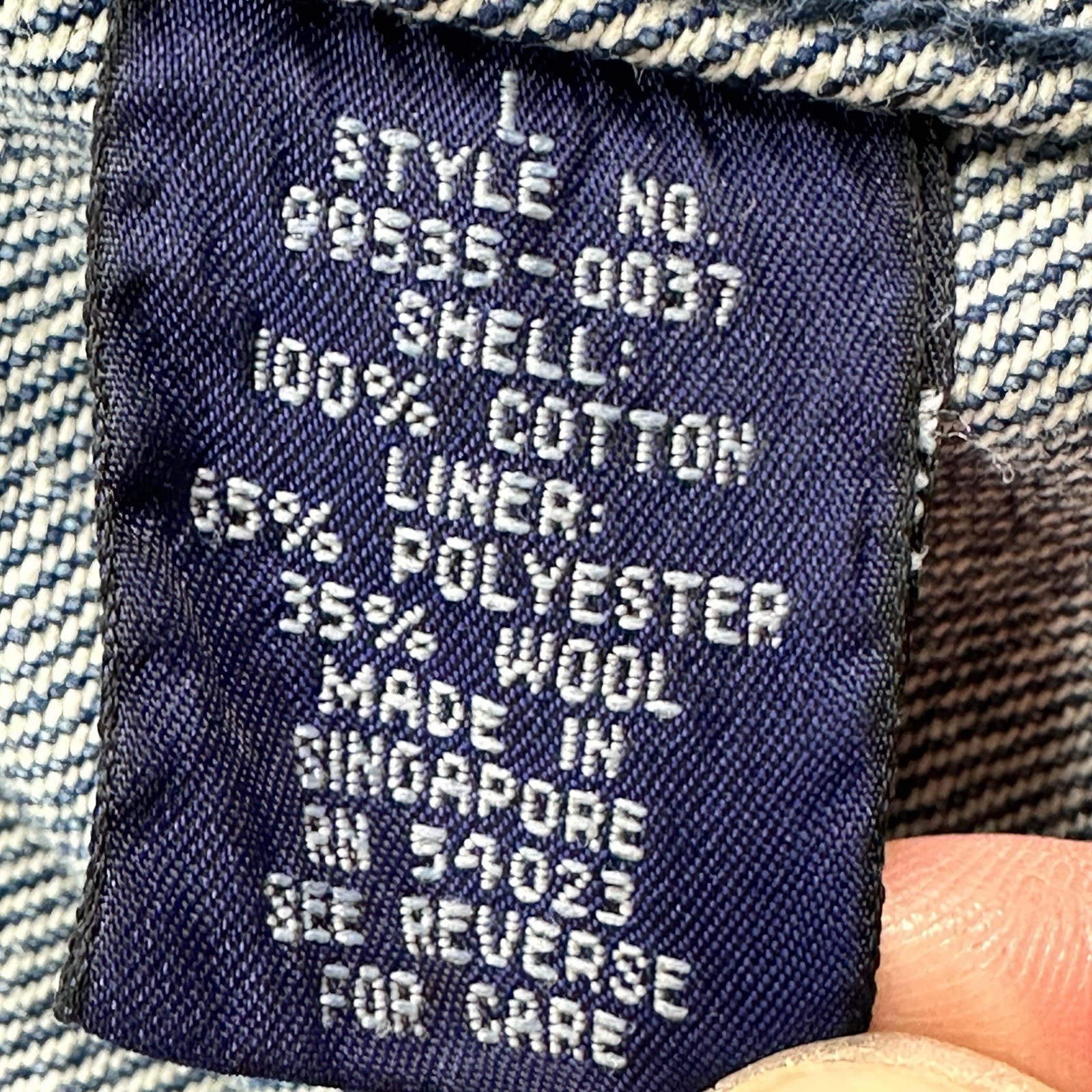 Vtg GAP Denim Jacket Oversized Fit Blue Fireman Lobster Clasp Outer Shell ONLY