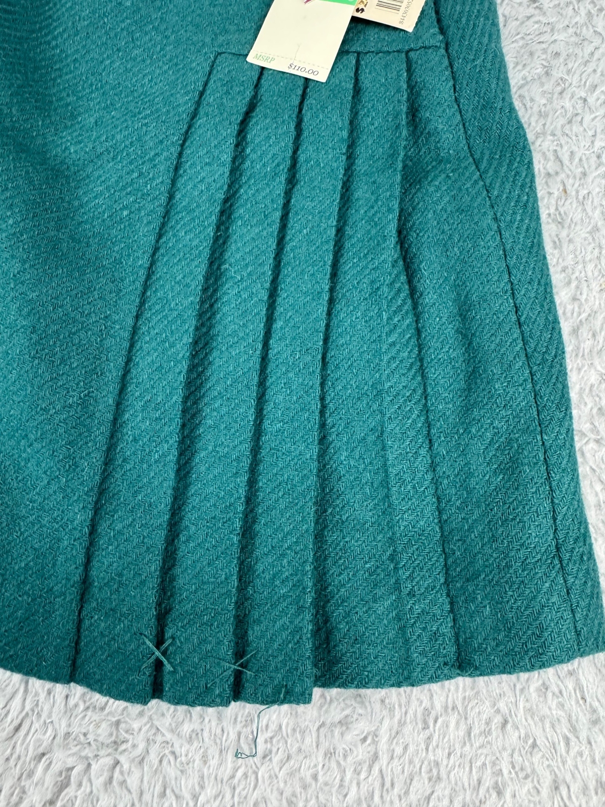 Original Penguin By Munsinger Womens Sz 10 Green Pleated Skirt Wool Viscose NWT