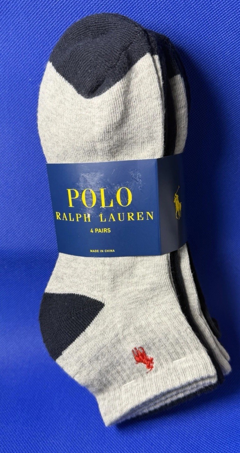 Polo Ralph Lauren Classic Sport Low Cut Ankle Socks Men’s Size 6-12.5 Pack Of 4