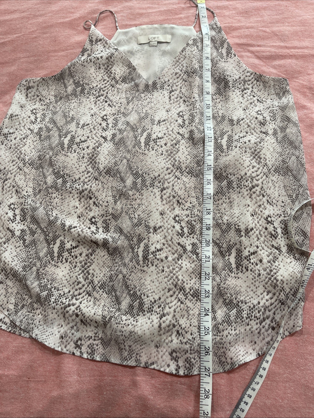 Loft Women’s Snake Print Camisole Tank Top Vneck Size Large