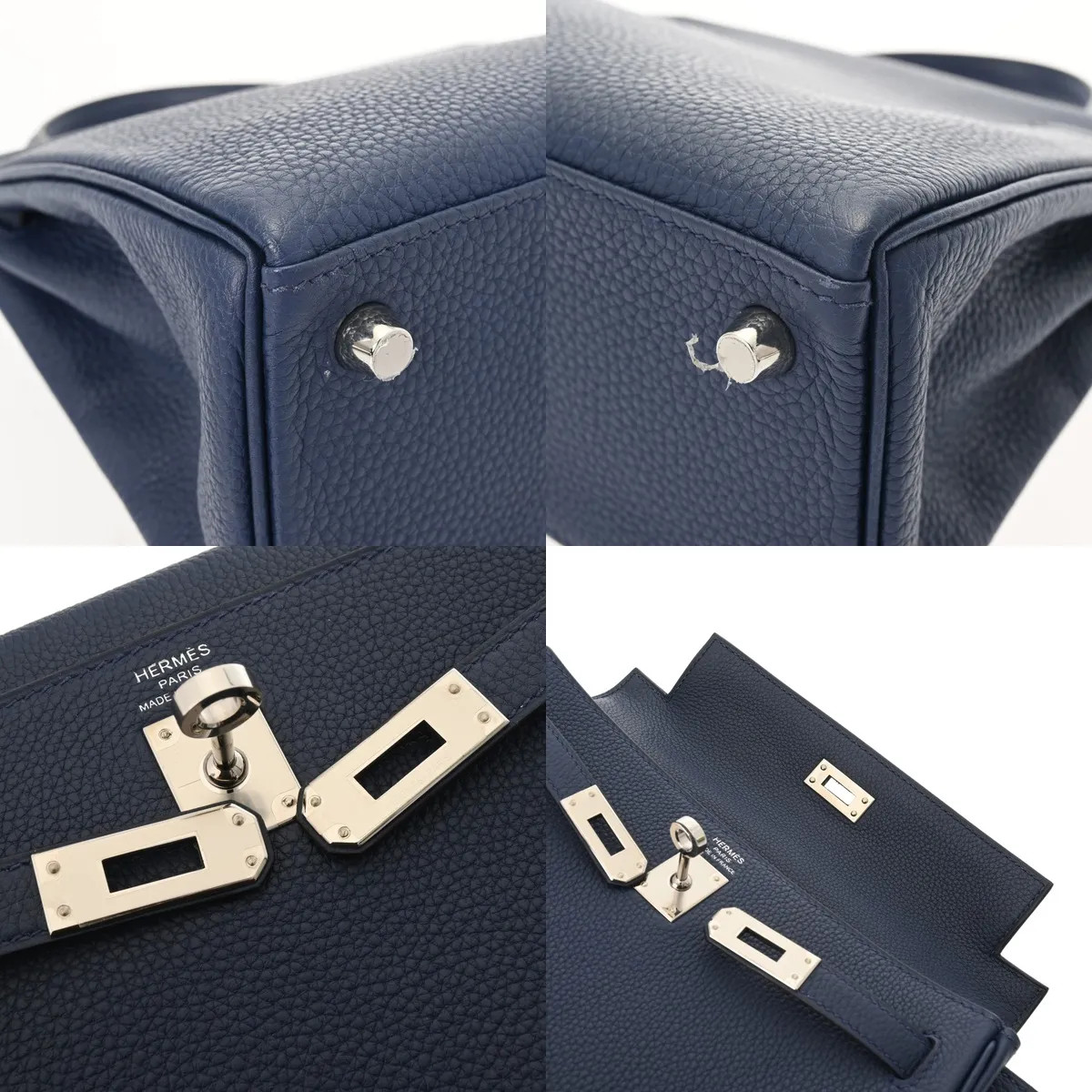 Hermes Kelly Handbag Togo Leather Blue #WB3922