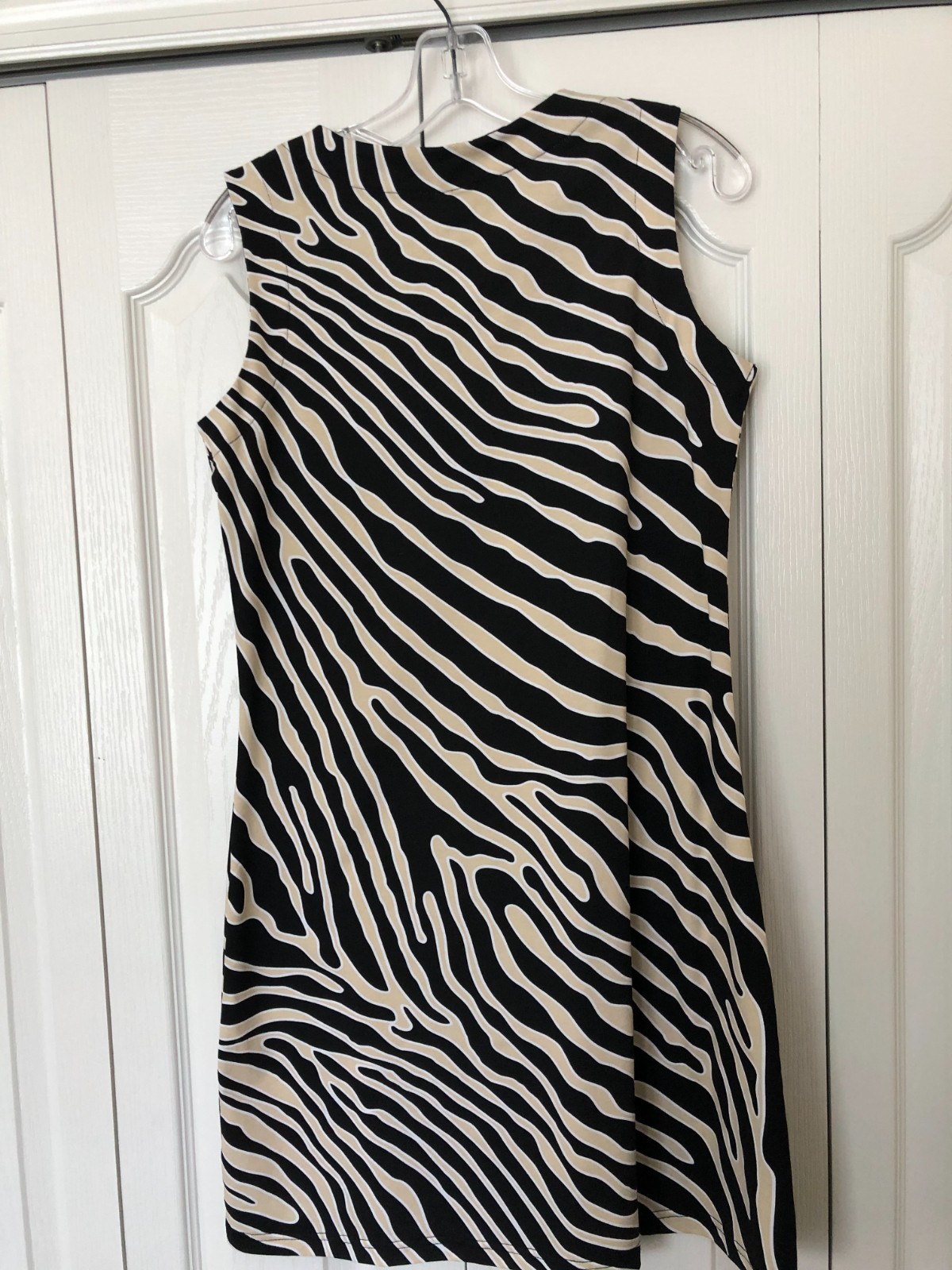 Ana Clare Zebra Striped Sleeveless Dress Size Med NWT