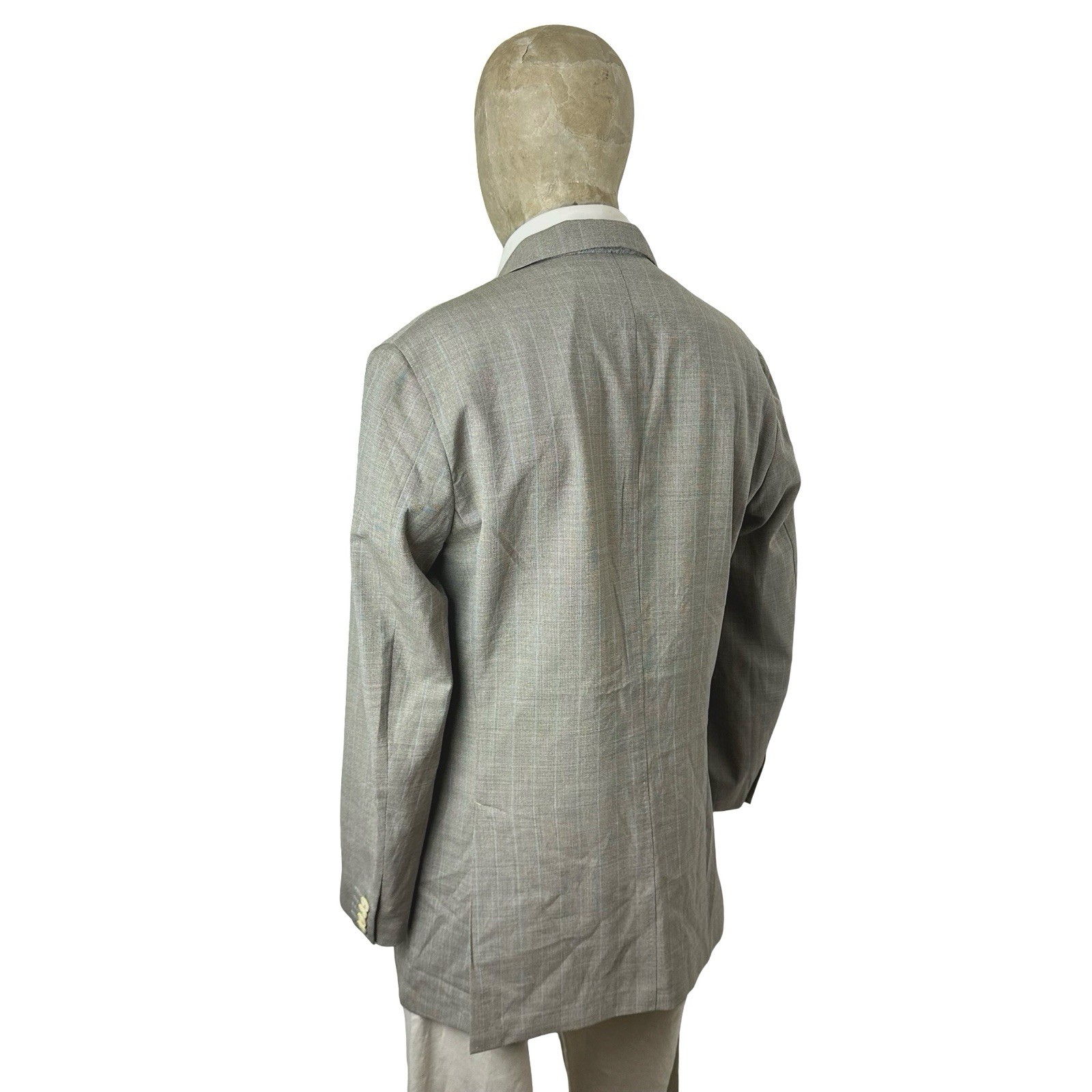 Corneliani Blazer Jacket 40” Wool Summer Grey Check Sport Coat Men’s Italian