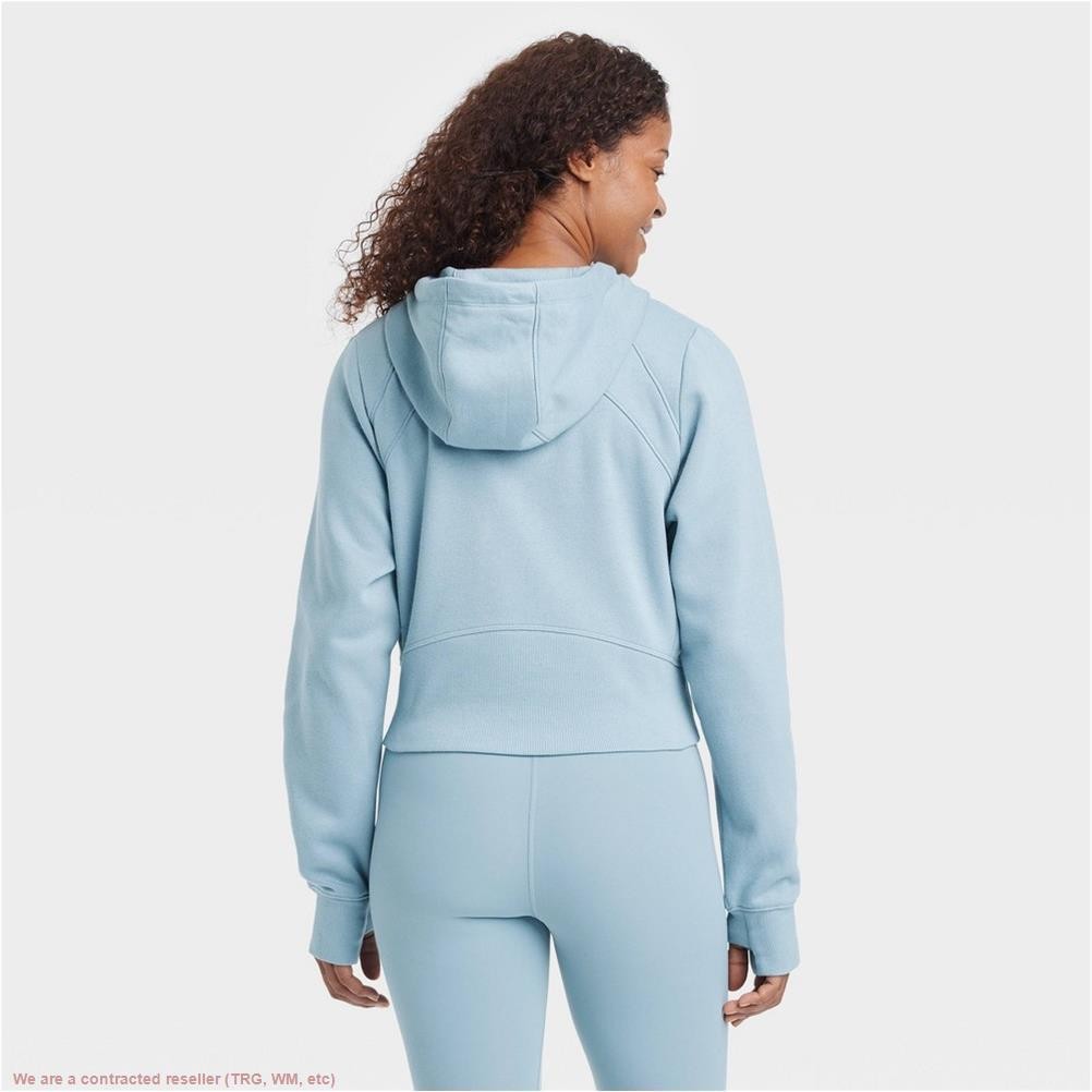 Women’s Fleece Full Zip Hooded Sweatshirt Steel Blue Large *SEE DEAL!!!*