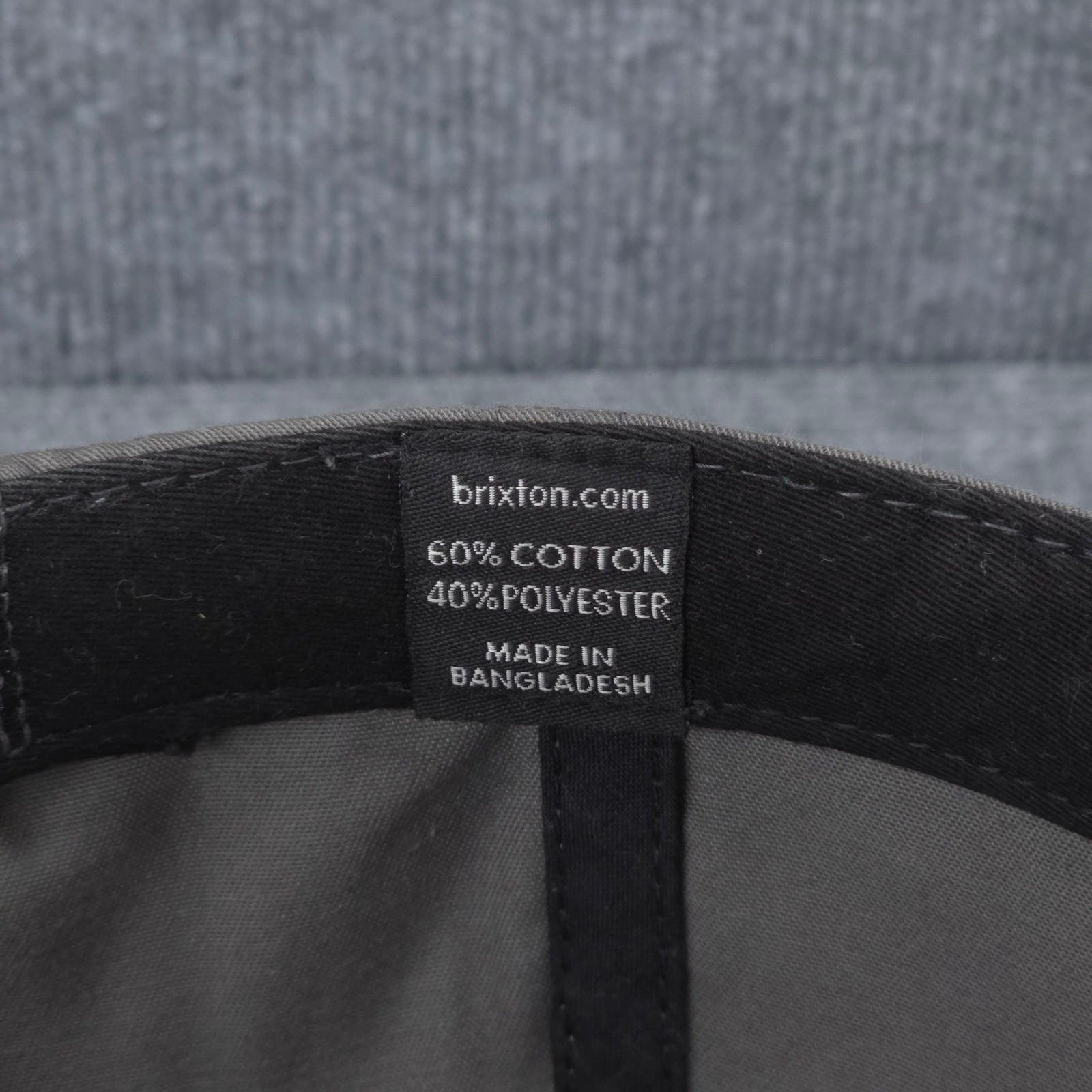 Brixton Hat Cap Snap Back One Size Grey Skate Surf Streetwear Mens Panther
